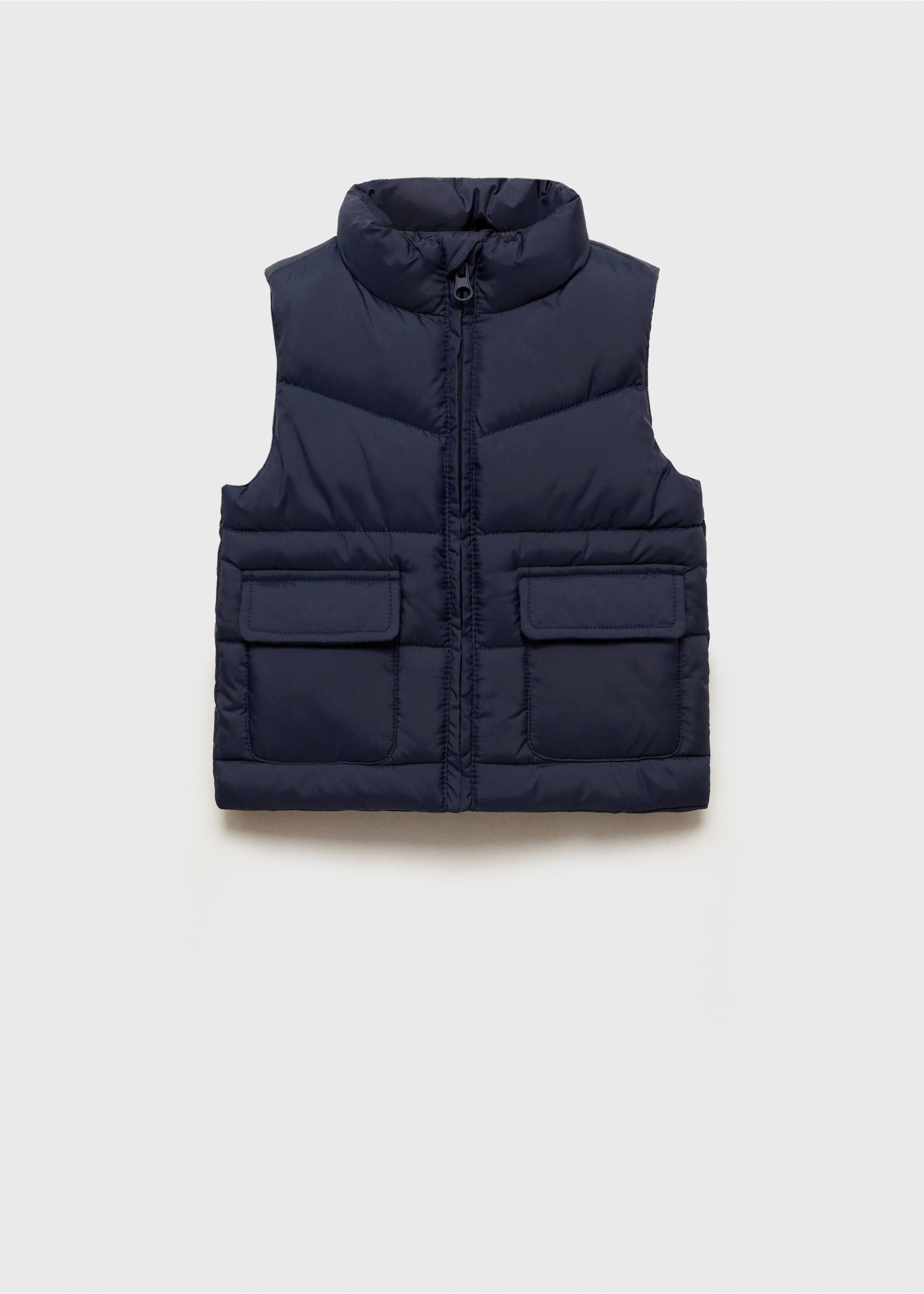 Quilted gilet with pockets - Article without model, Dark Navy. Ref: 87083644-00.