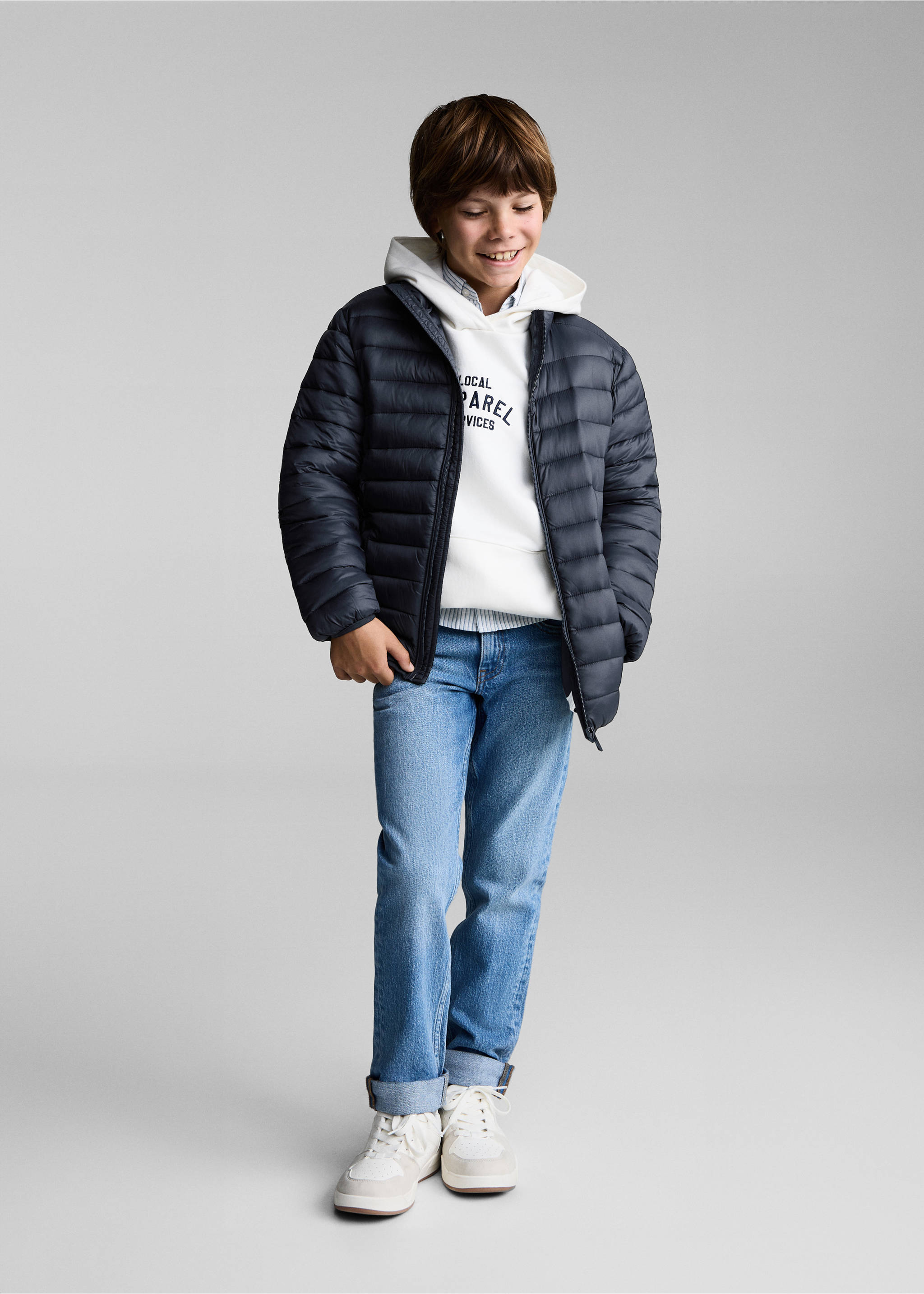 Anorak acolchado - Plano general, Azul marino oscuro. Ref: 87083650-00.