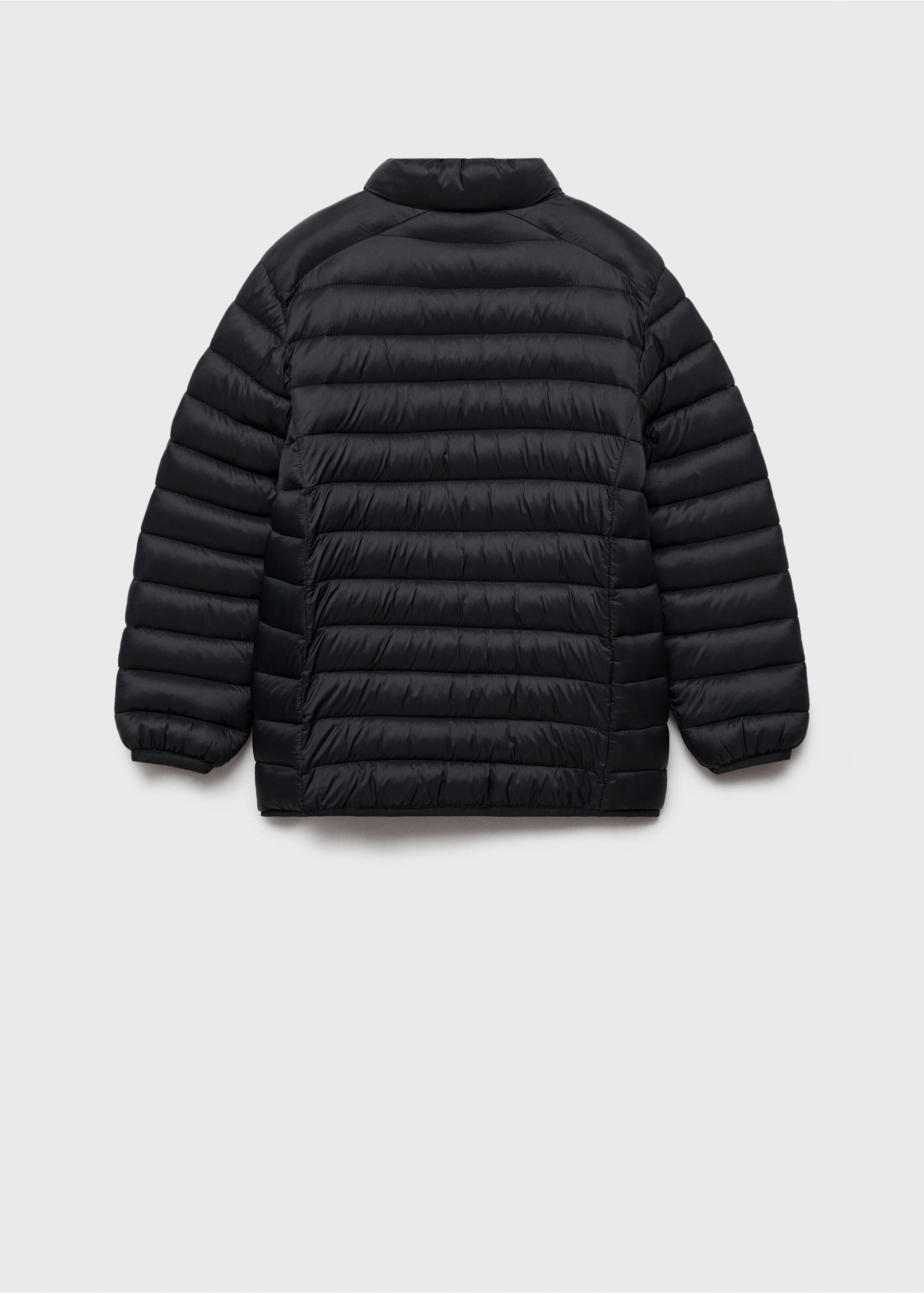 Nepromokavá prošívaná bunda s kosočtverci - Zadní strana zboží, Černá. Ref: 87083650-00.