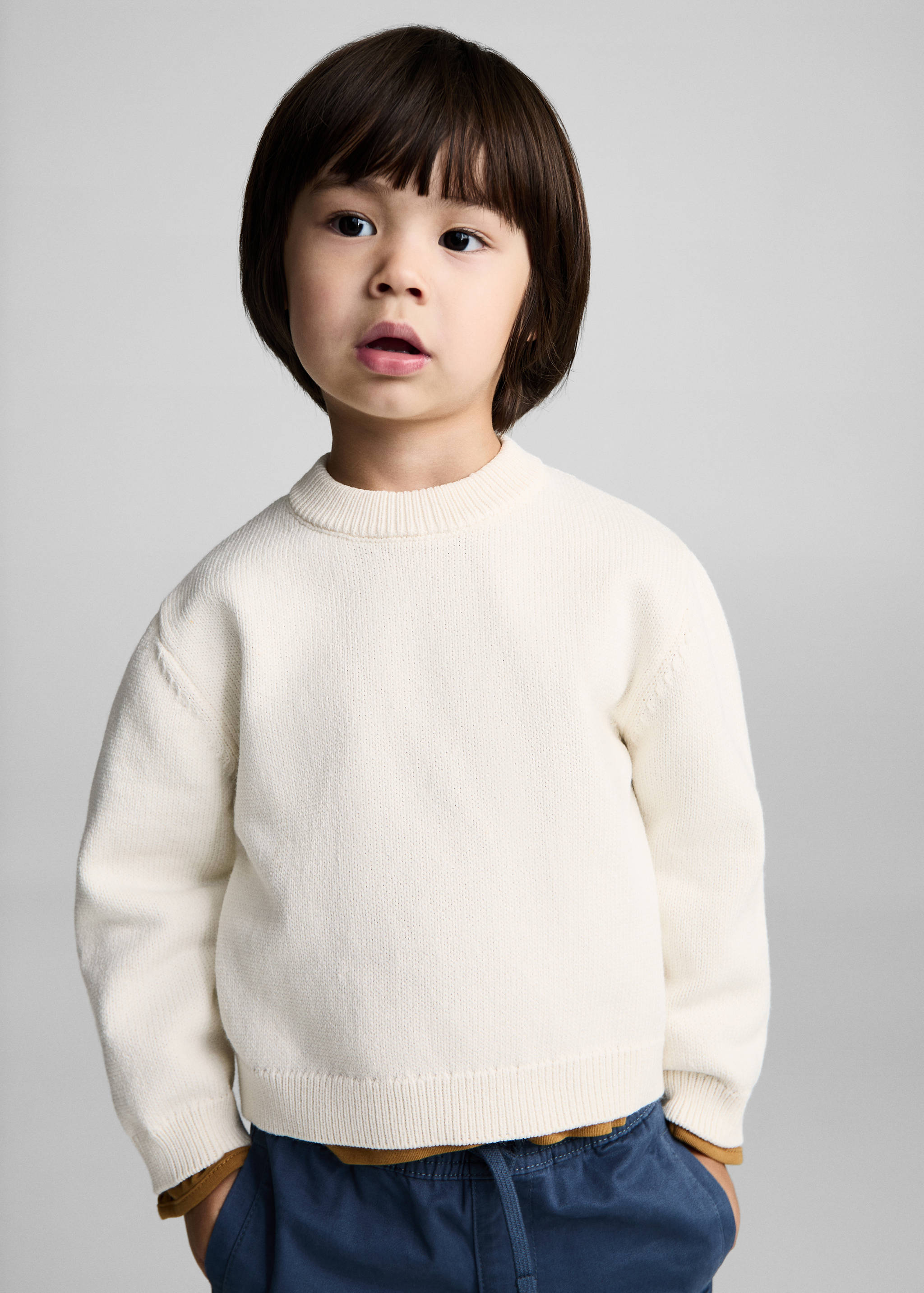 Knitted cotton sweater - Medium plane