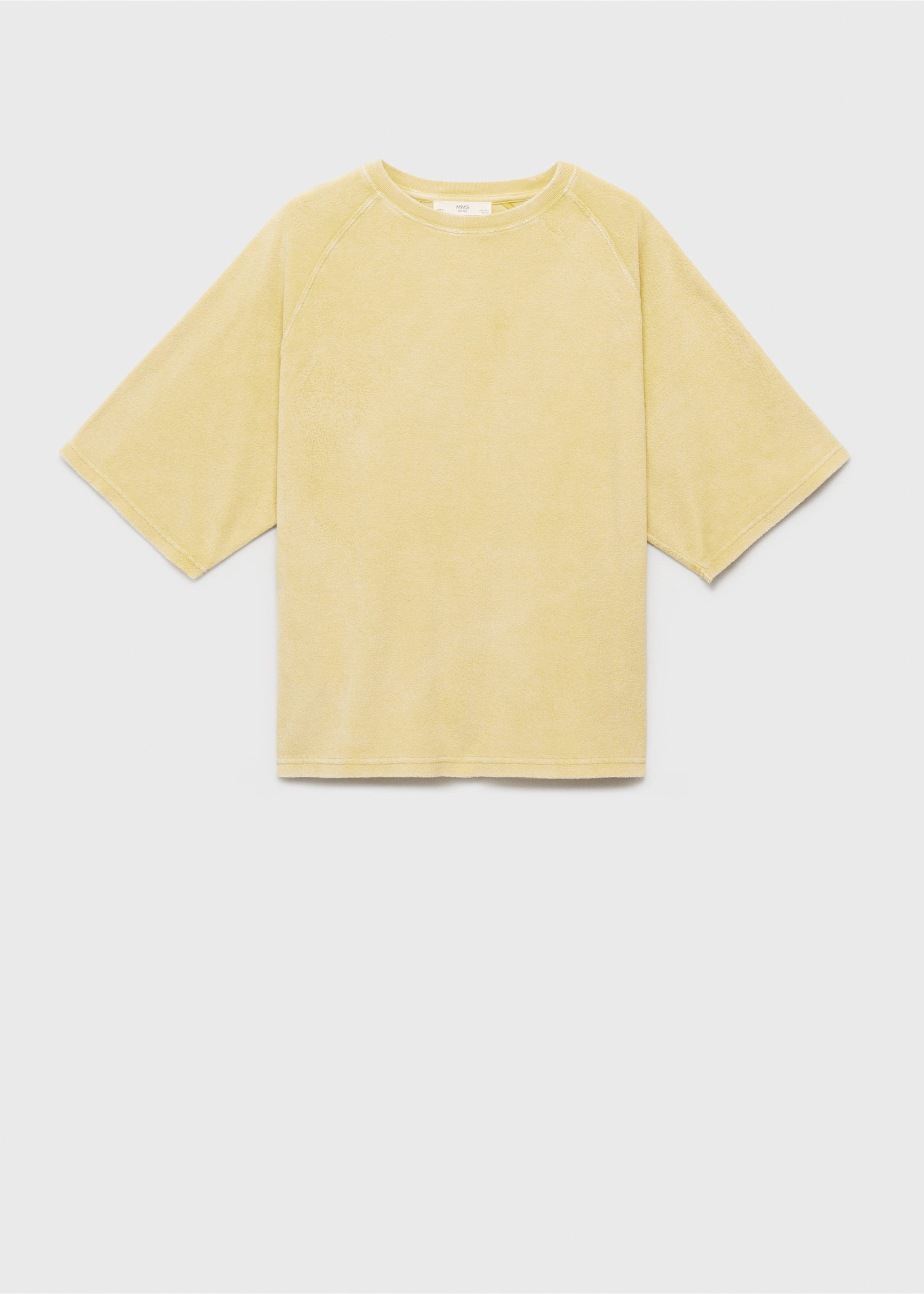 Overdyed terry cotton t-shirt - Article without model, Mustard. Ref: 87083652-00.