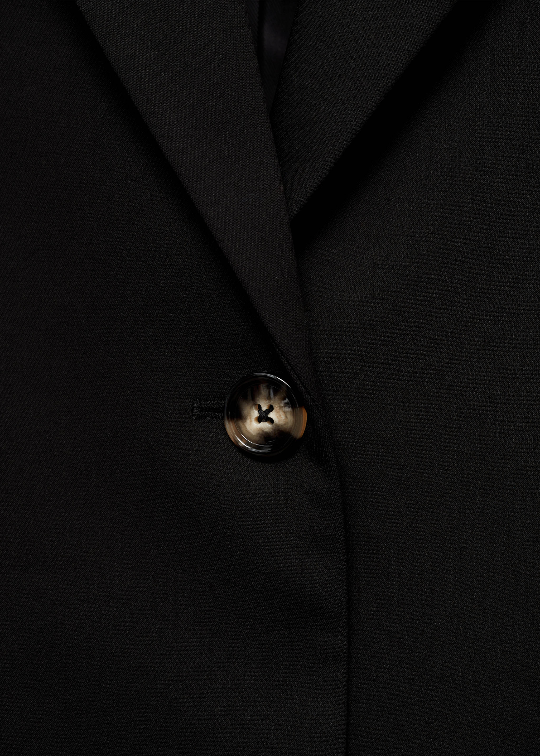Katoenen midi-jas met knopen - Detail van het artikel 8, Zwart. Ref: 87084062-00.