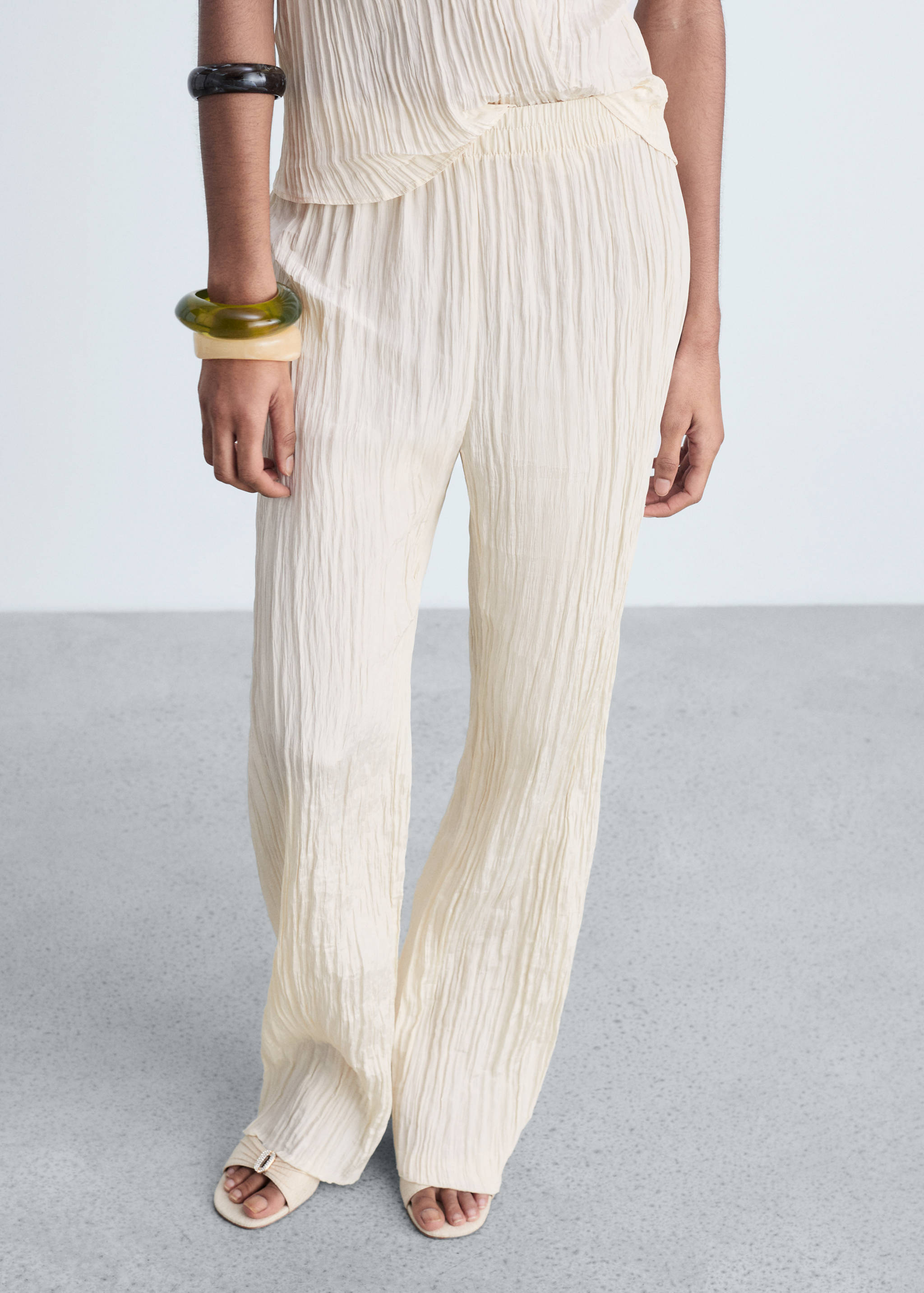 Pleated straight trousers - Medium plane