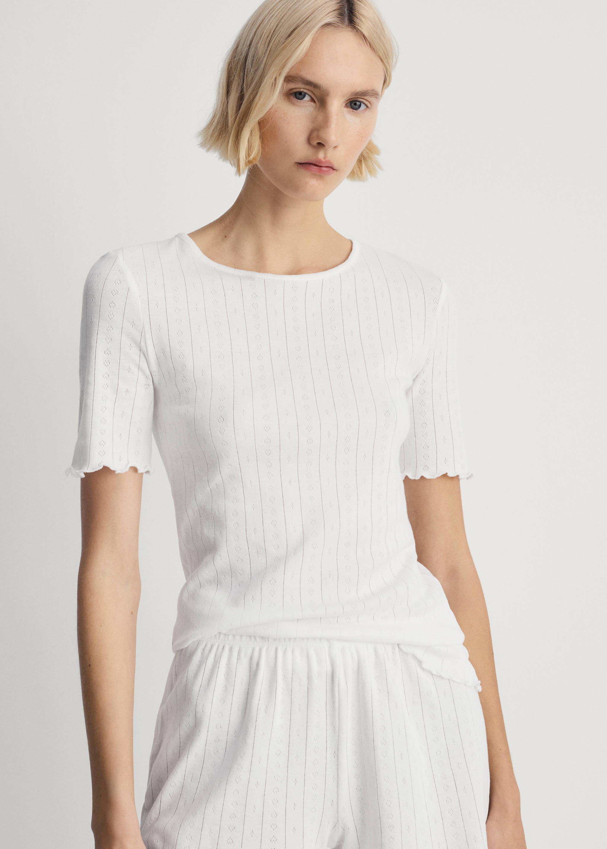 Unstitched cotton pyjama top - Medium plane