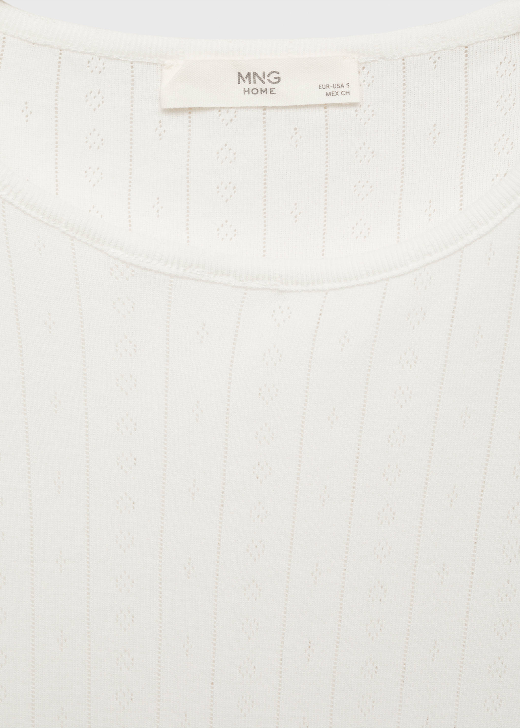 Unstitched cotton pyjama top - Details of the article 8, White. Ref: 87084065-00.