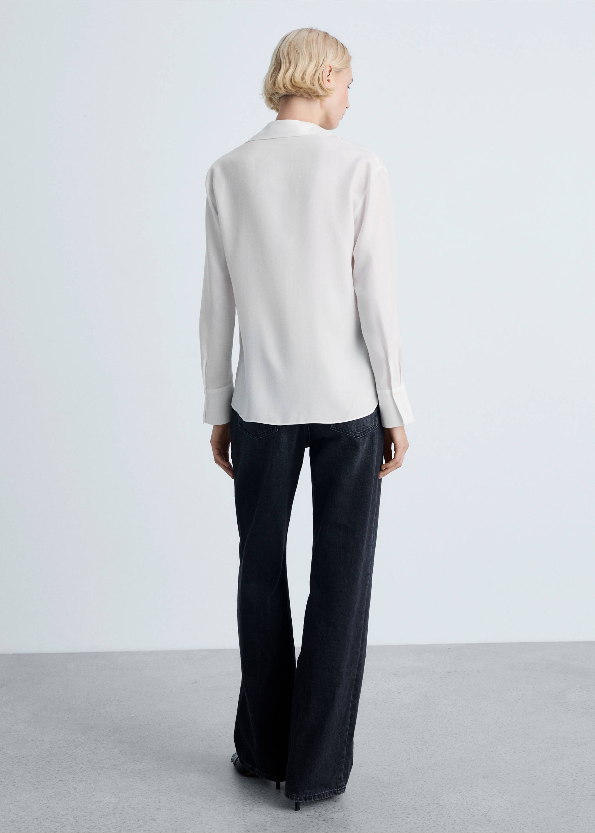 Lyocell fluid shirt - Reverse of the article, Off White. Ref: 87084067-00.