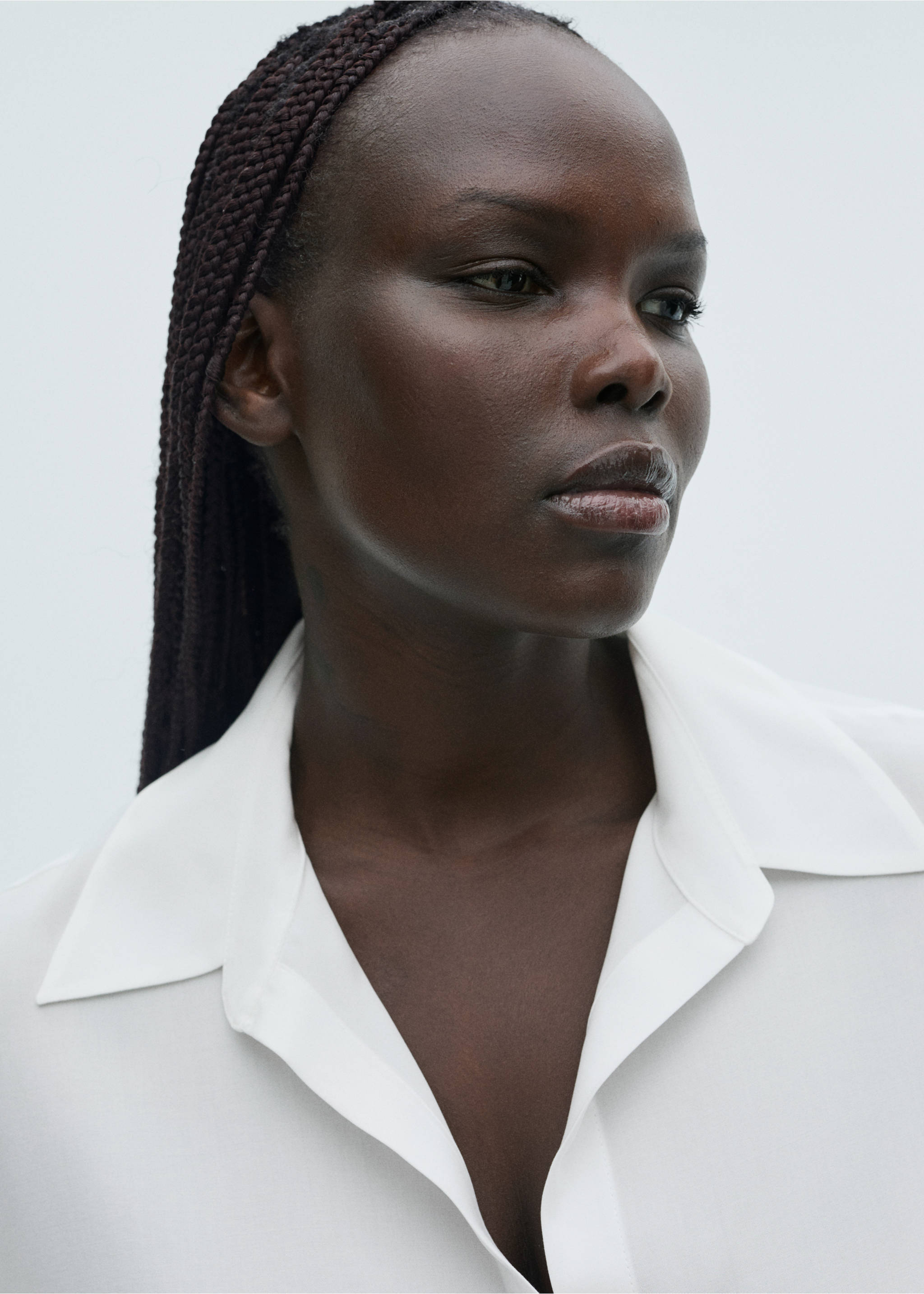 Lyocell fluid shirt - Details of the article 4, Off White. Ref: 87084067-00.