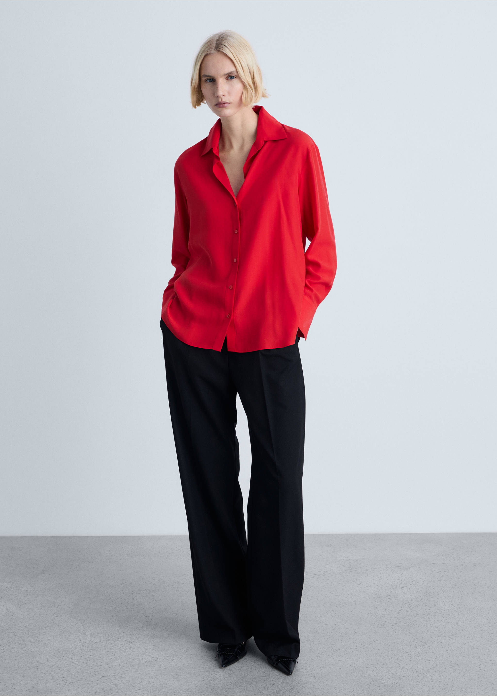 Chemise fluide Lyocell - Plan général, Rouge. Ref: 87084067-00.