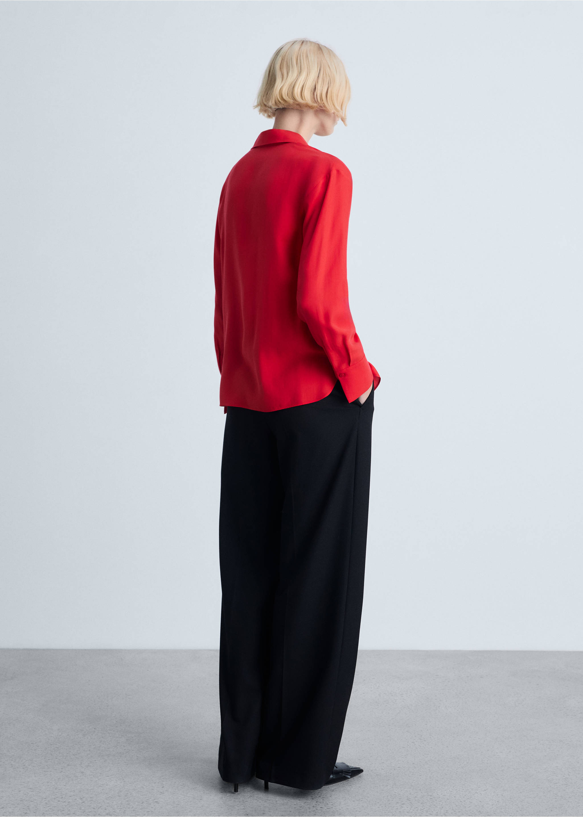 Chemise fluide Lyocell - Verso de l’article, Rouge. Ref: 87084067-00.