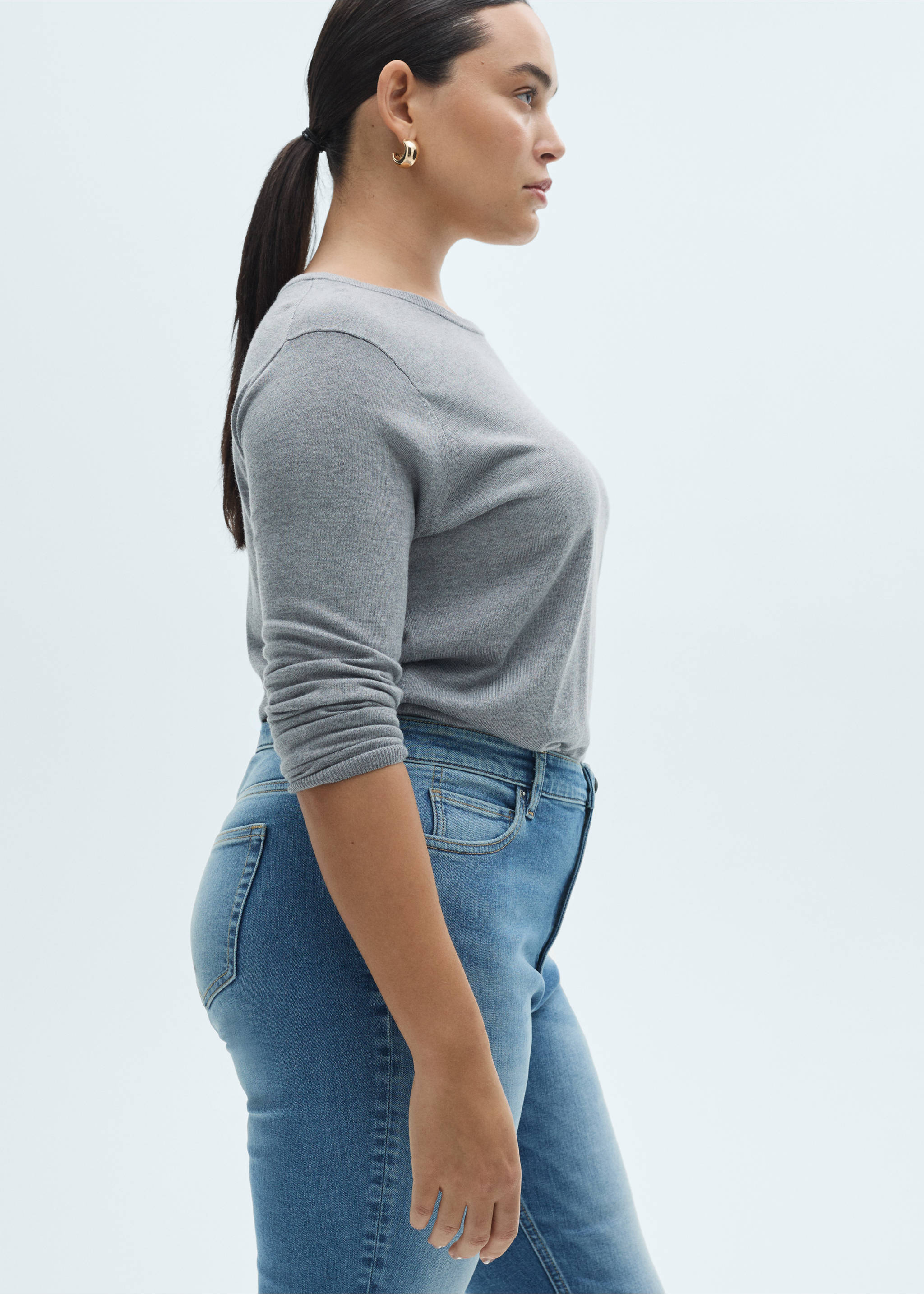 Középmagas derekú skinny farmer - A termék adatai 4, Közepes kék. Ref: 87084069-00.