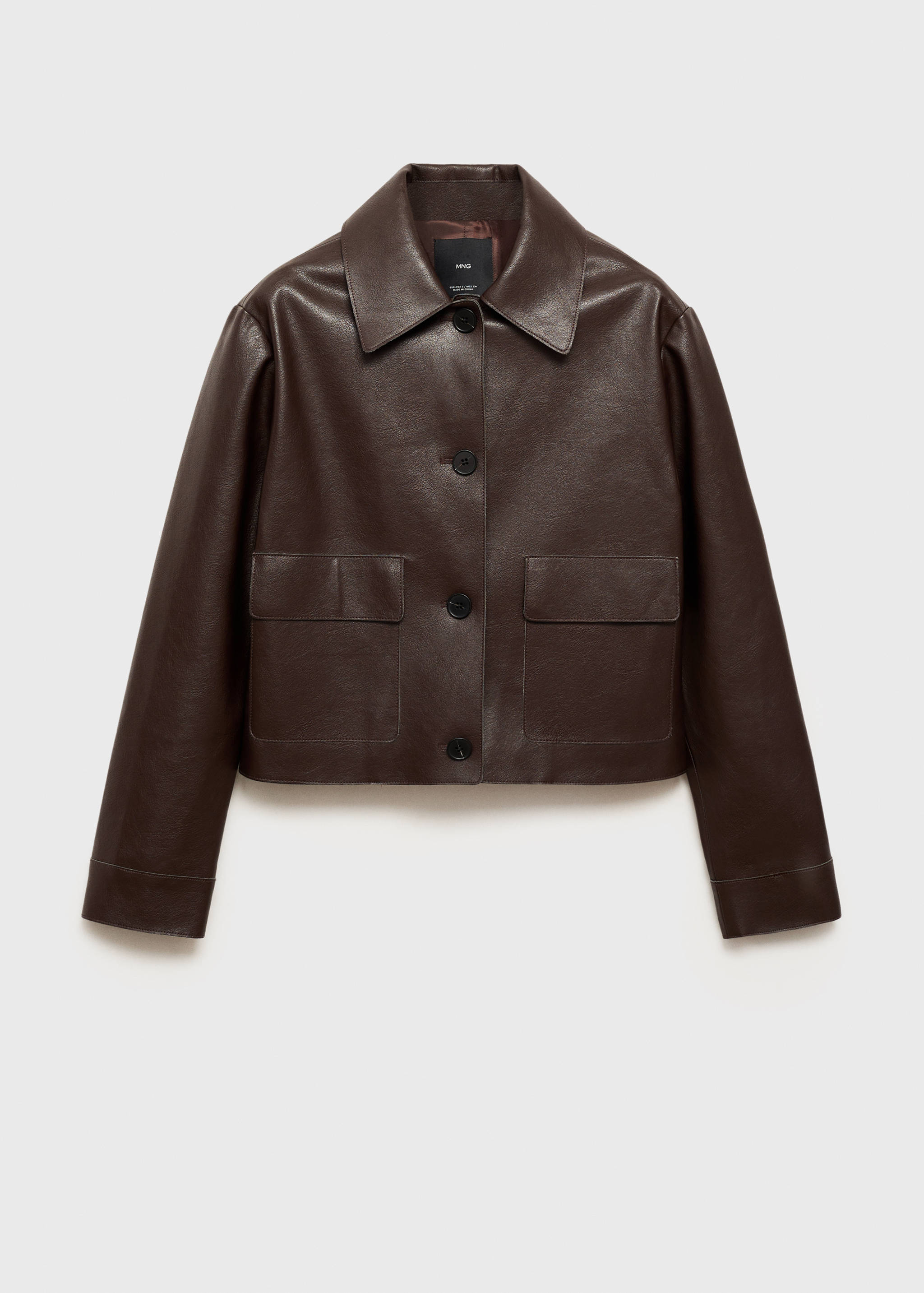 Chaqueta efecto piel bolsillos - Artículo sin modelo
