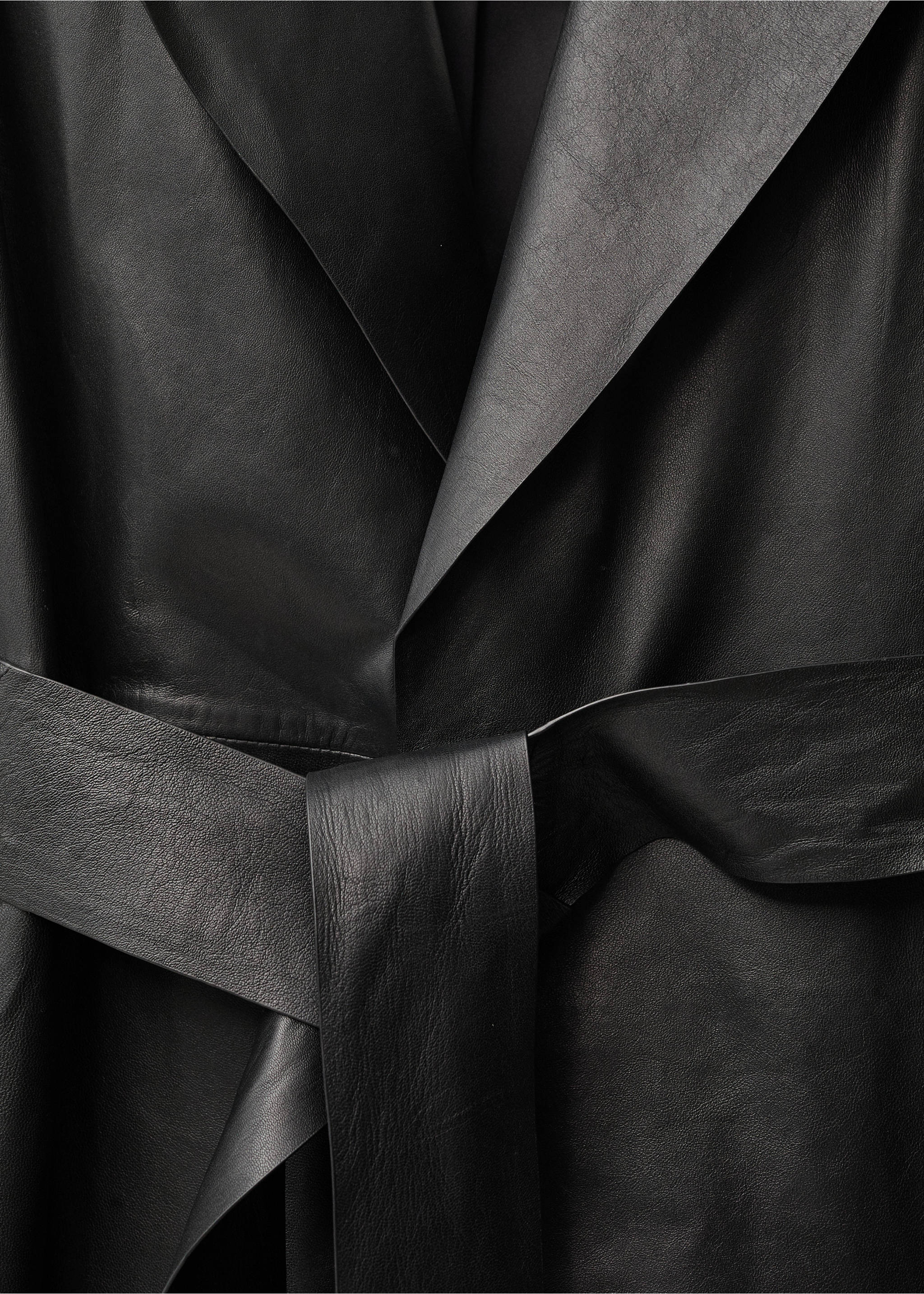 Trench piel cinturón - Detalle del artículo 8, Negro. Ref: 87084074-00.