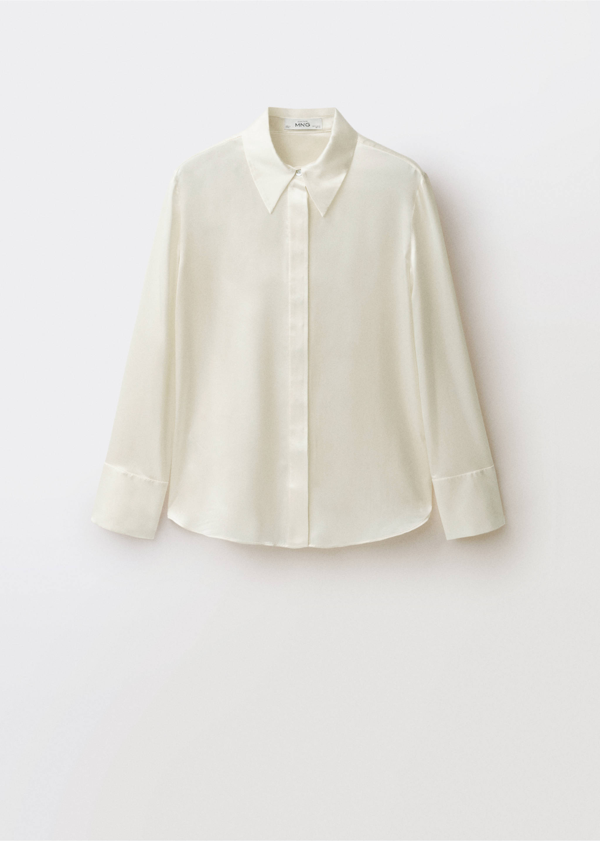 Camisa seda satinada - Artículo sin modelo, Blanco roto. Ref: 87084076-00.