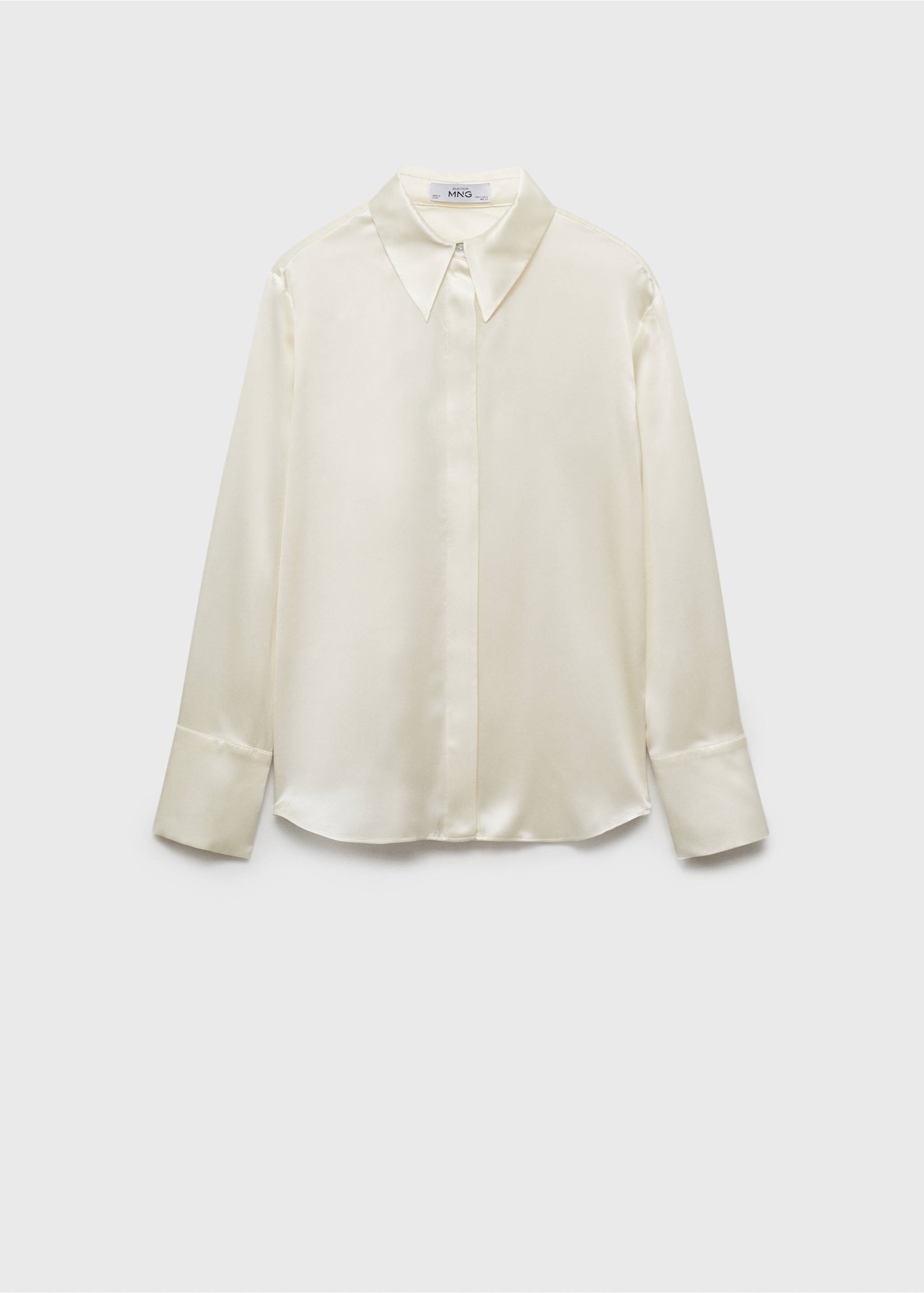 Camisa seda satinada - Artículo sin modelo, Blanco roto. Ref: 87084076-00.