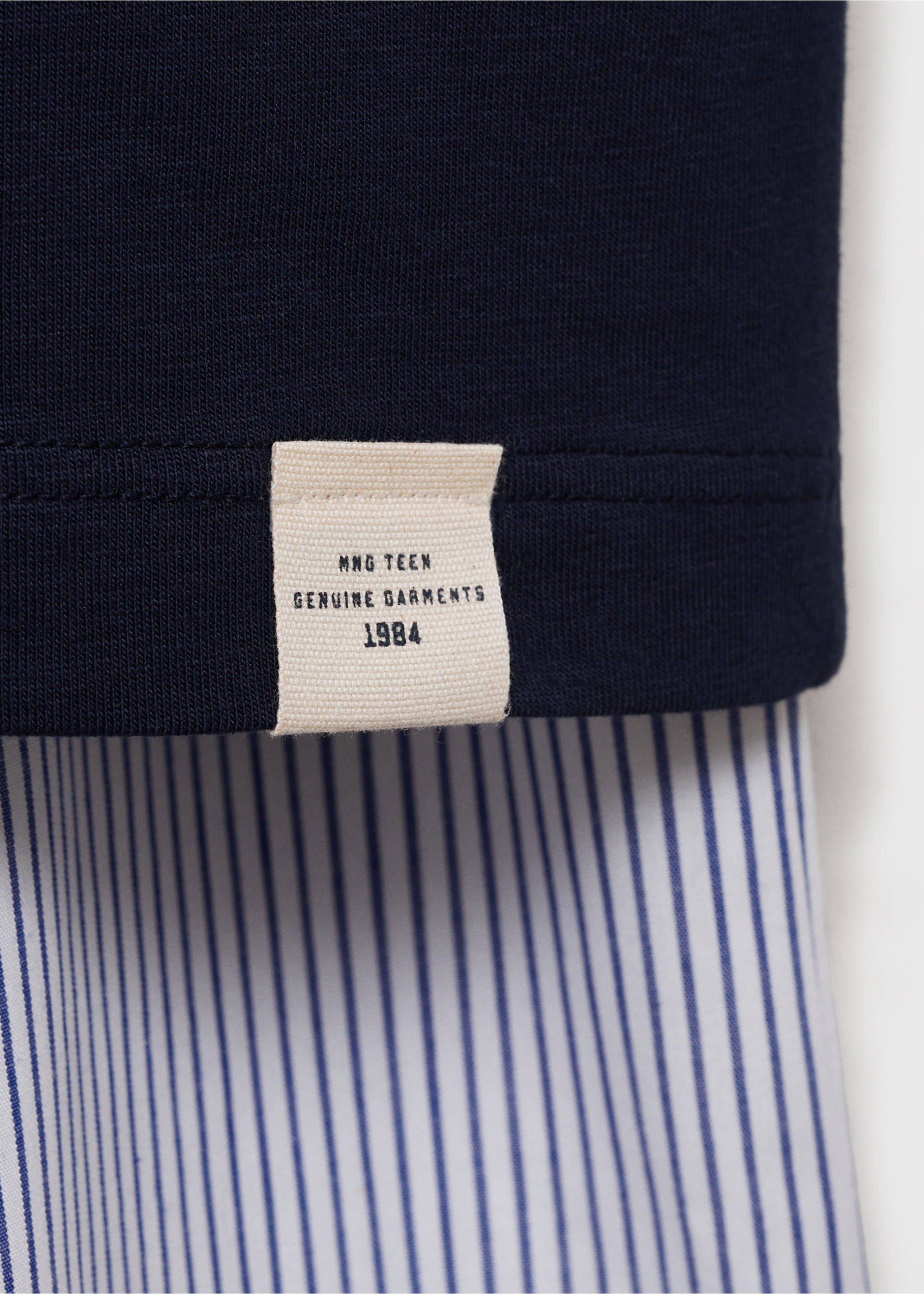 Pyjama court coton rayures - Détail de l'article 8, Bleu marine foncé. Ref: 87084077-00.