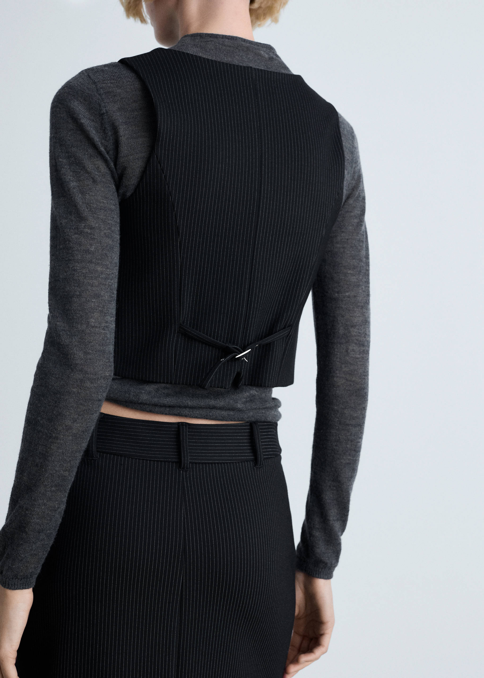 Pinstriped suit vest - Reverse of the article