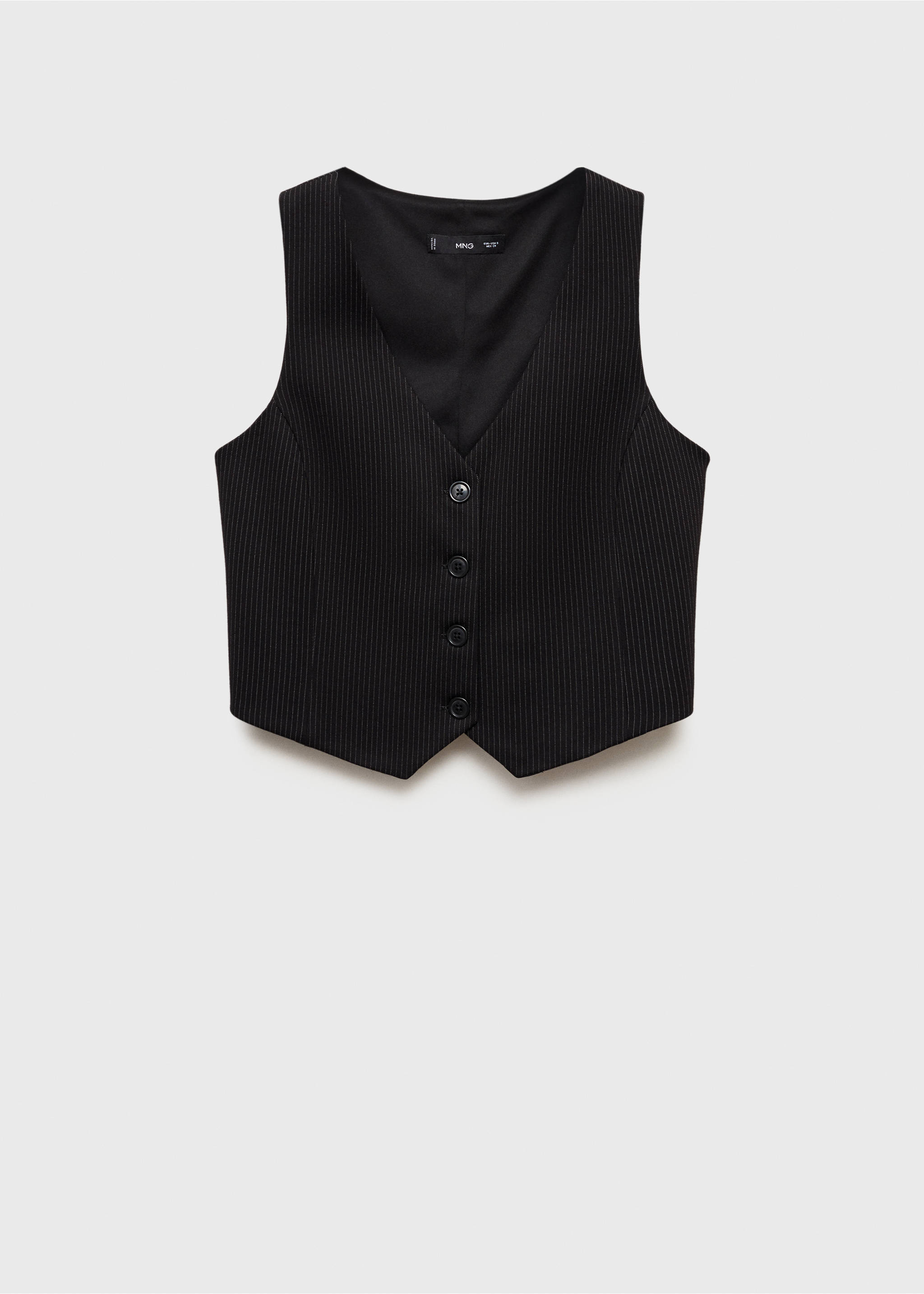 Pinstriped suit waistcoat - Article without model, Black. Ref: 87084078-00.