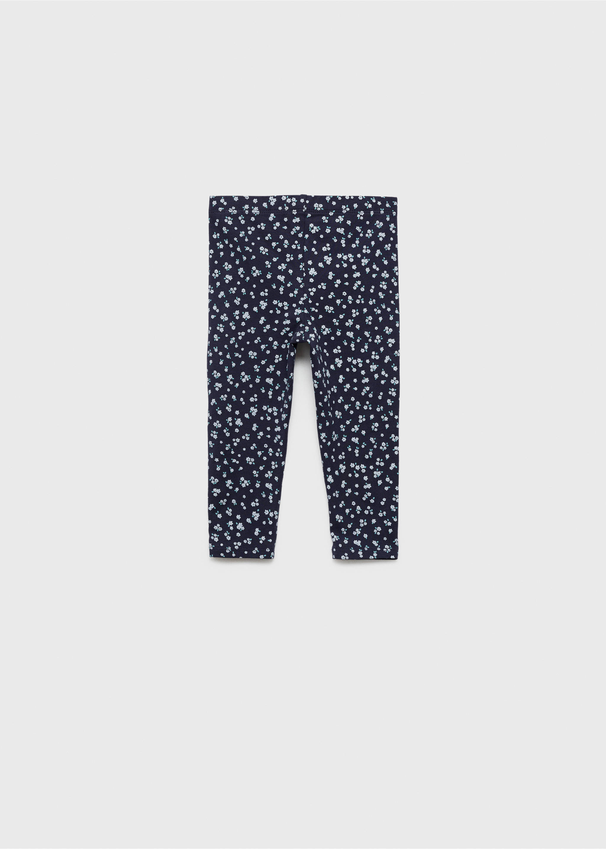 Leggings mit Blumenmuster - Rückseite des Artikels, Dunkles Marineblau. Ref: 87084079-00.