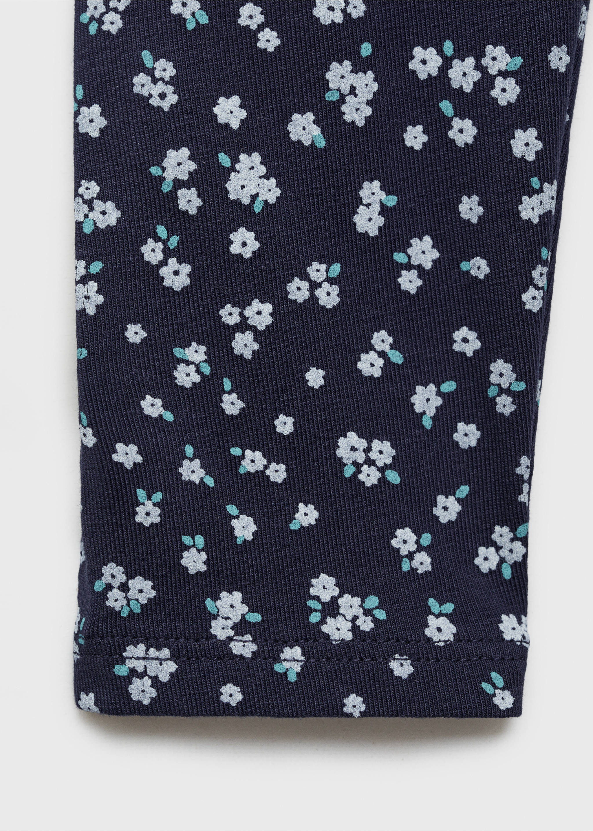 Leggings mit Blumenmuster - Detail des Artikels 0, Dunkles Marineblau. Ref: 87084079-00.