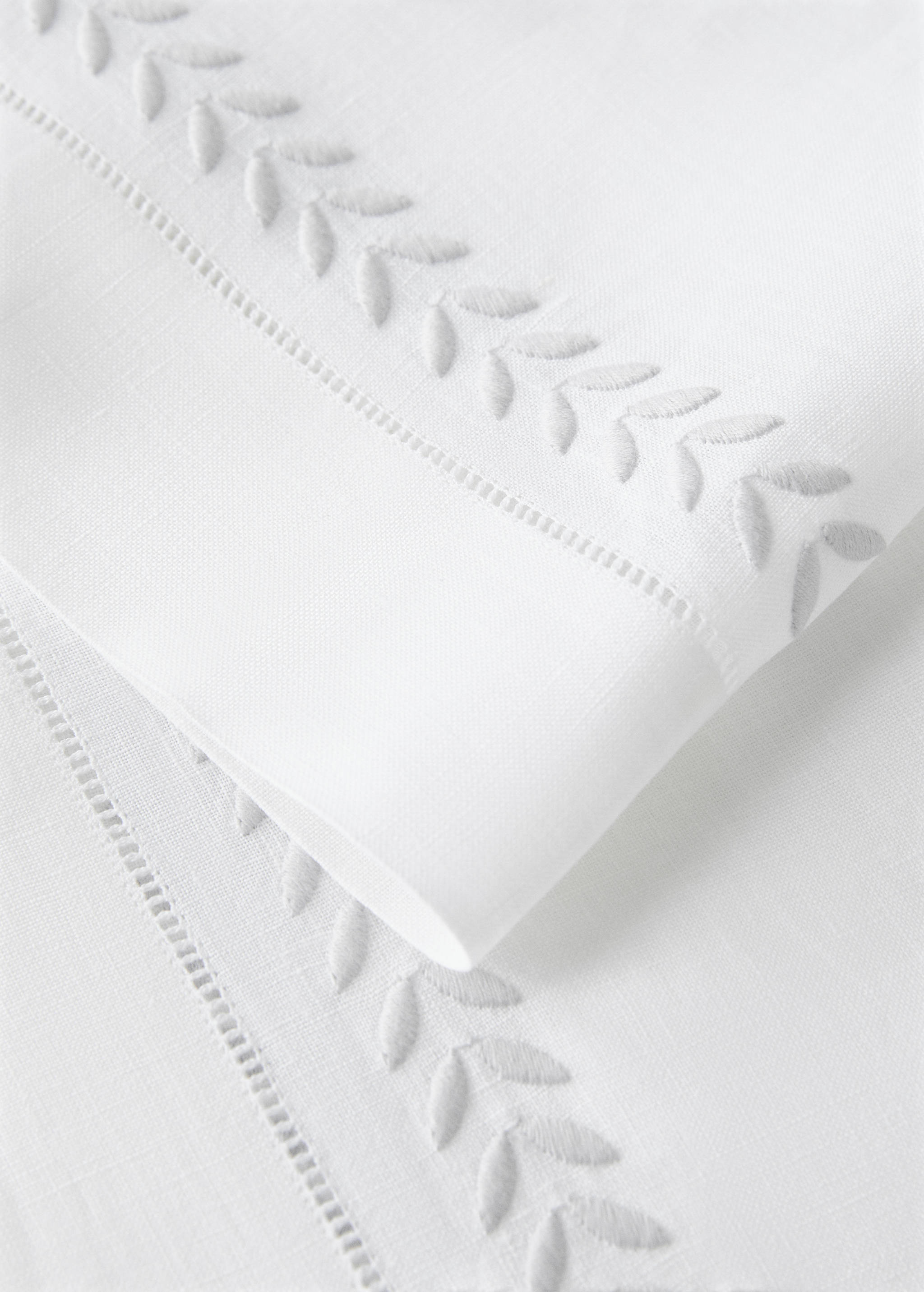 Λινό διάδρομος τραπεζιού με κεντημένο σχέδιο στάχυ - Λεπτομέρεια του προϊόντος 1