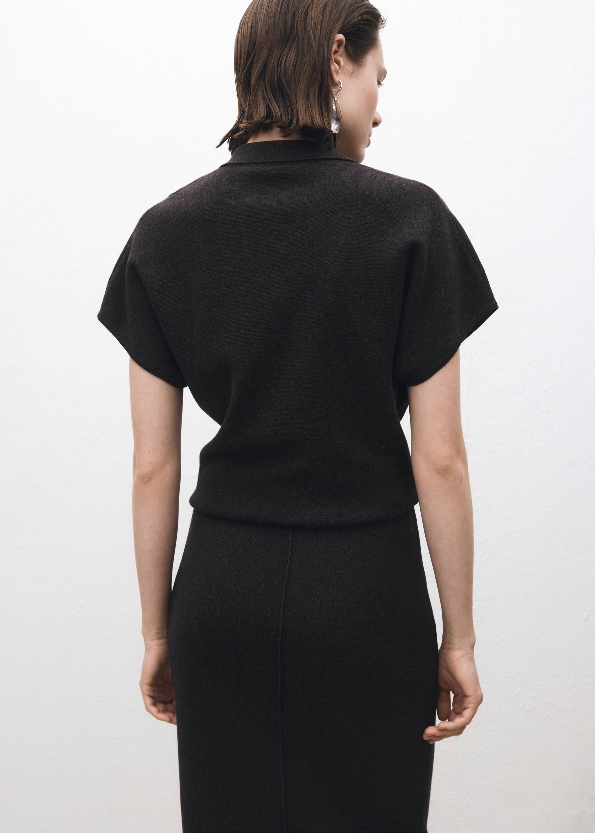 Pullover aus Wollgemisch mit Poloshirtkragen - Rückseite des Artikels