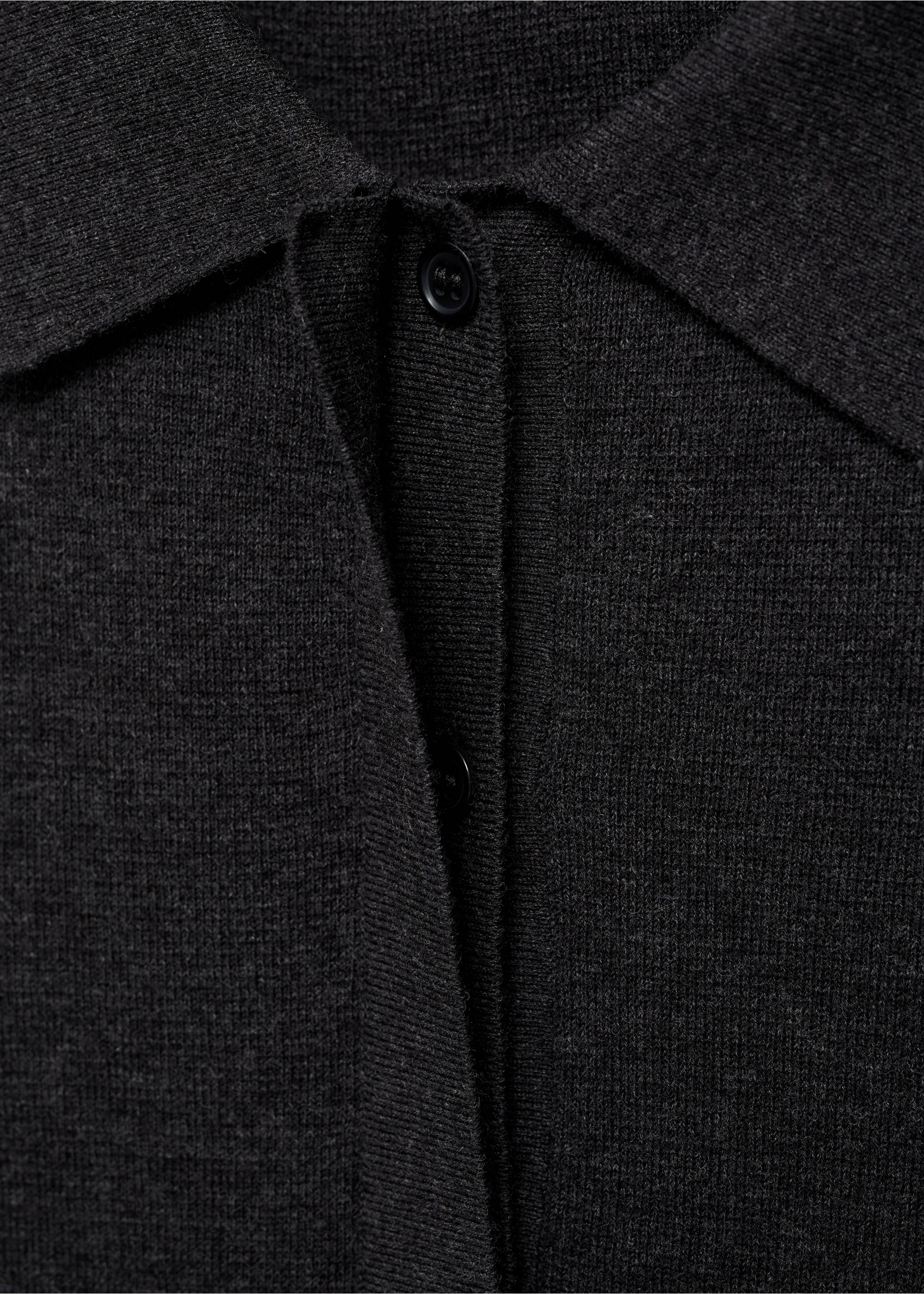 Pullover aus Wollgemisch mit Poloshirtkragen - Detail des Artikels 8, Anthrazit. Ref: 87084087-00.