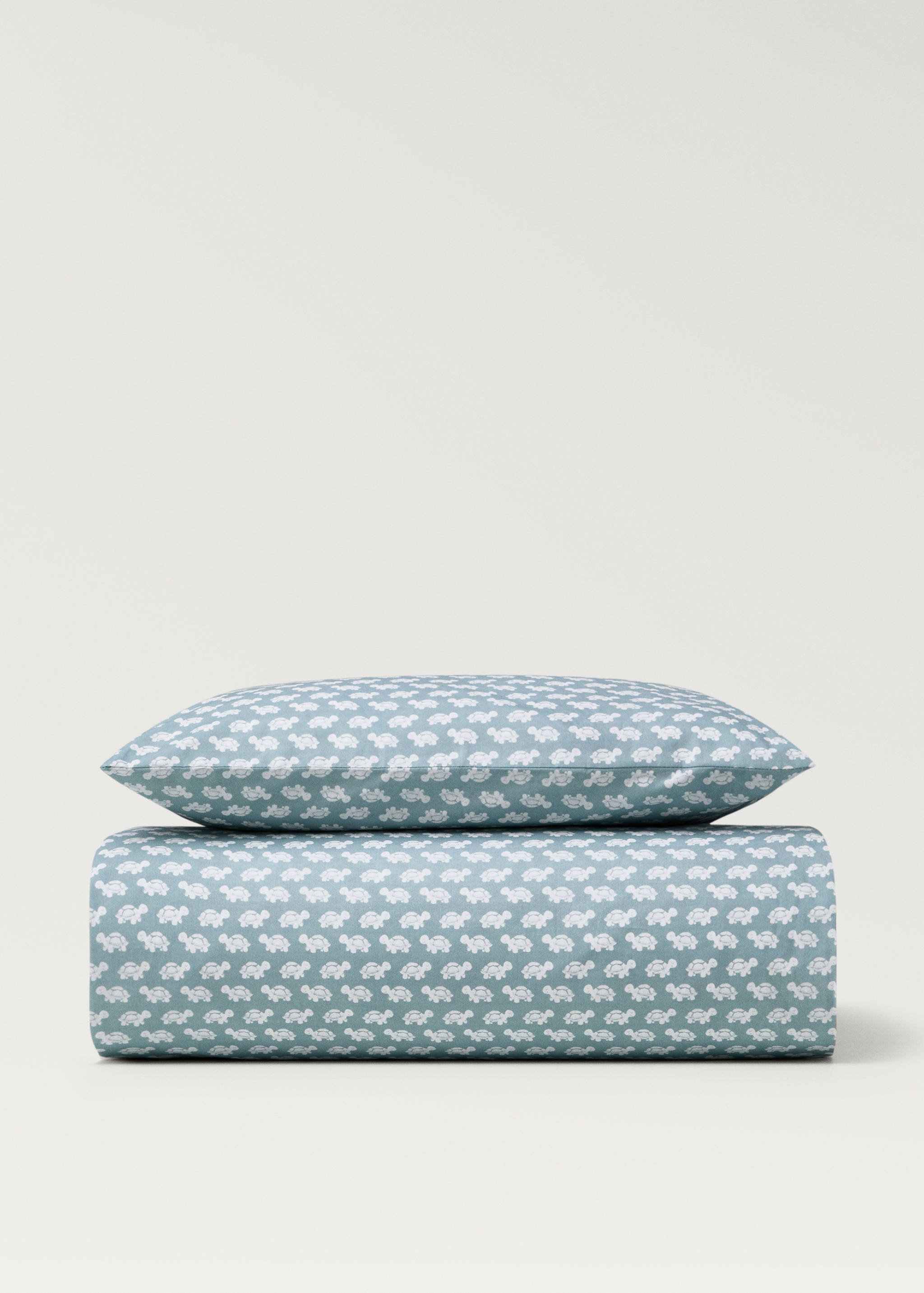 Cotton percale reversible duvet cover for cot - Article without model