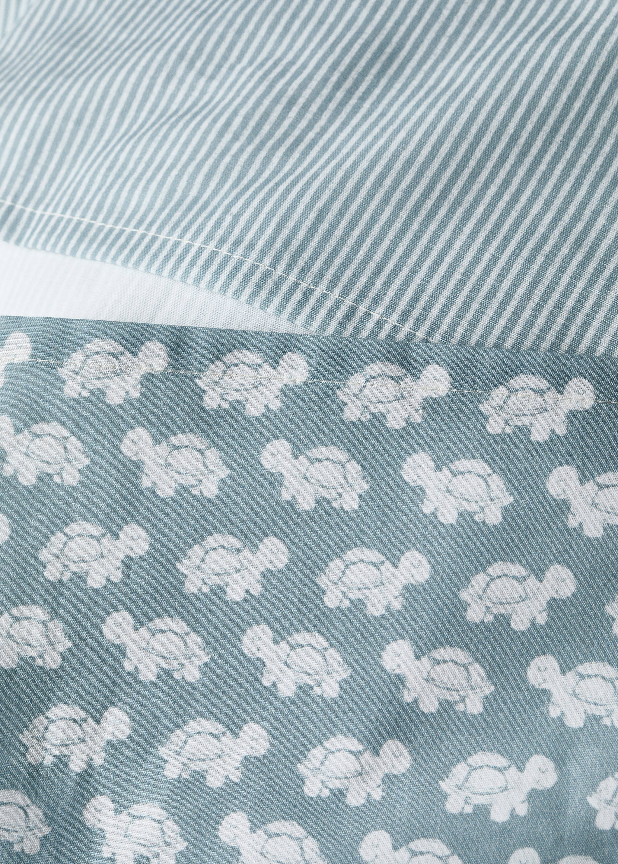 Cotton percale reversible duvet cover for cot - Details of the article 3