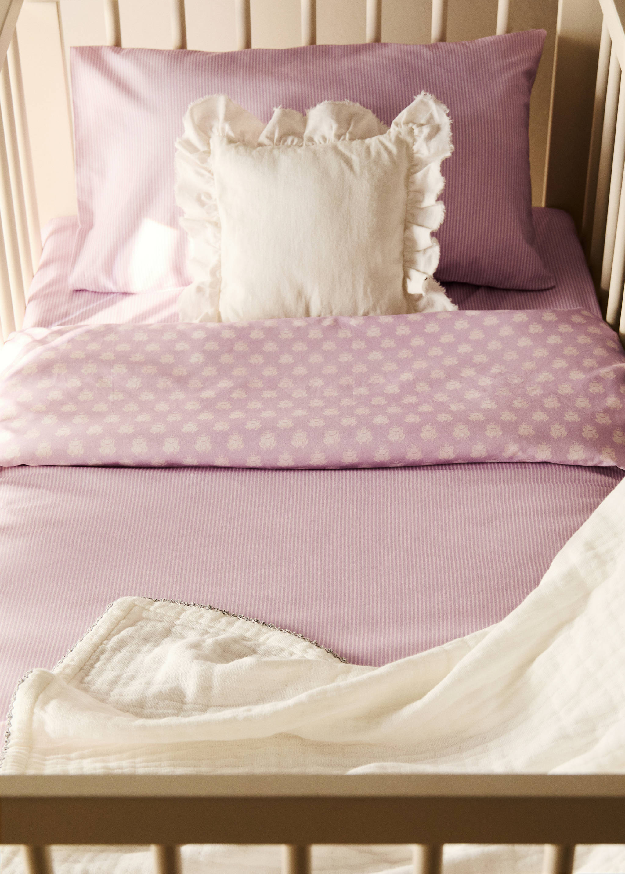 Cotton percale reversible duvet cover for cot - Details of the article 8