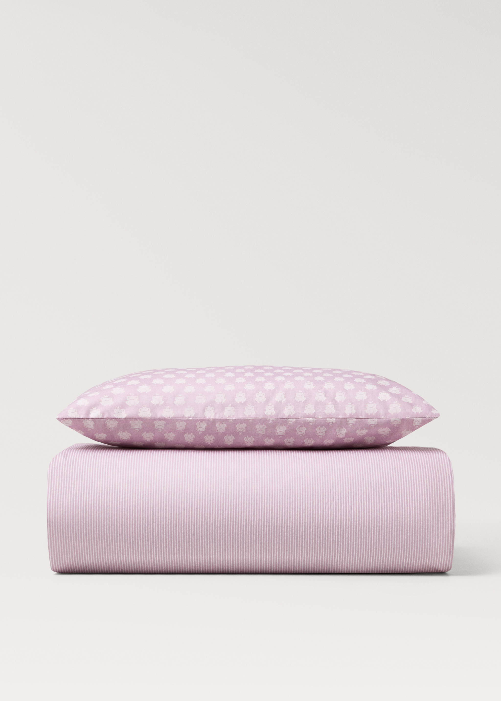 Cotton percale reversible duvet cover for cot - Details of the article 1