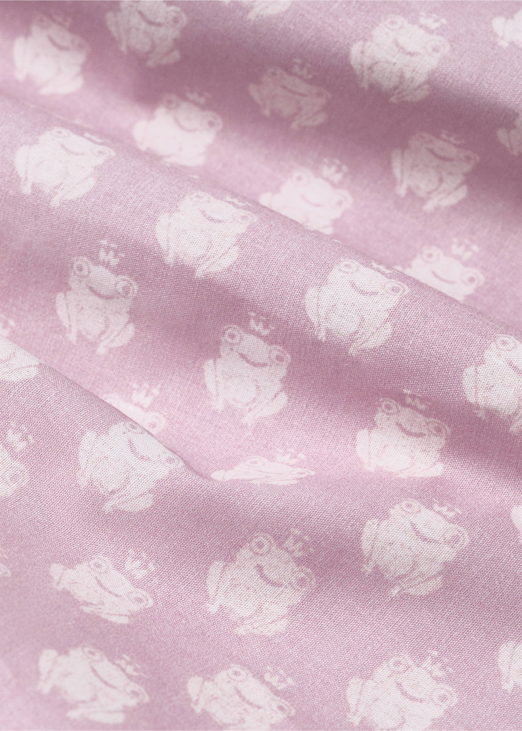 Cotton percale reversible duvet cover for cot - Details of the article 2, Medium Pink. Ref: 87084088-00.