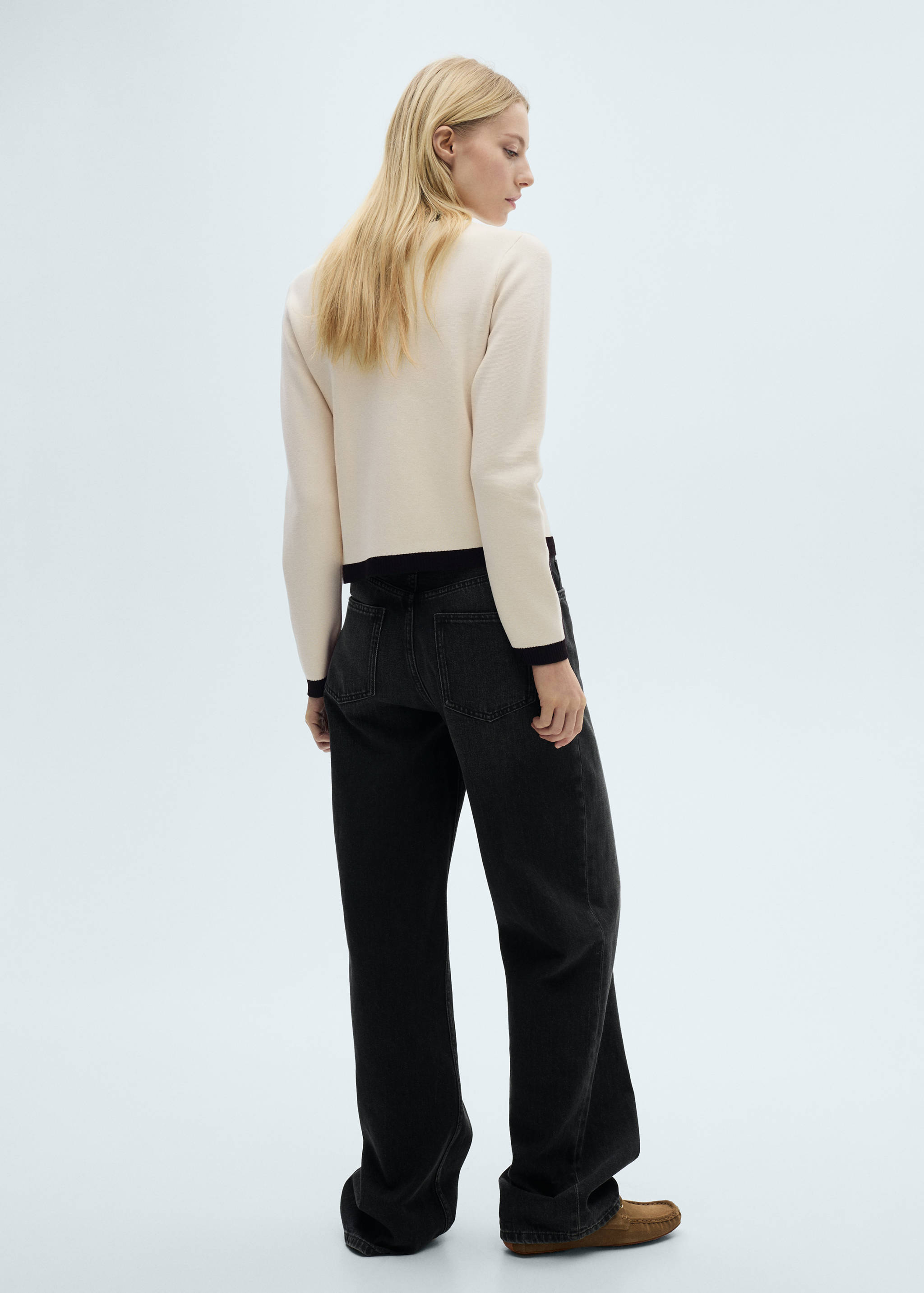 Knitted jacket with jewel buttons - Reverse of the article