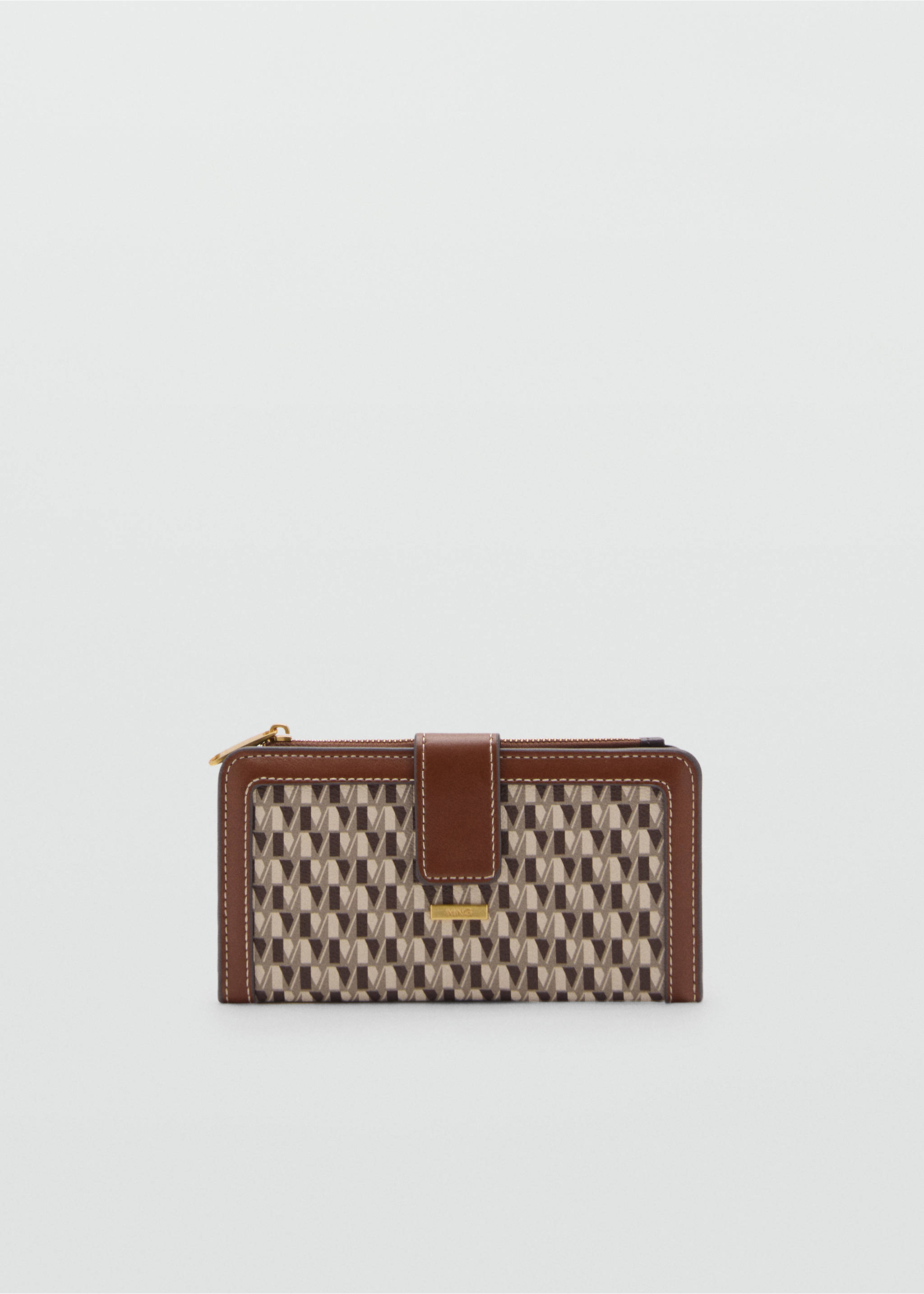 Brieftasche mit Logo-Print - Artikel ohne Model, Mittelbraun. Ref: 87084094-00.