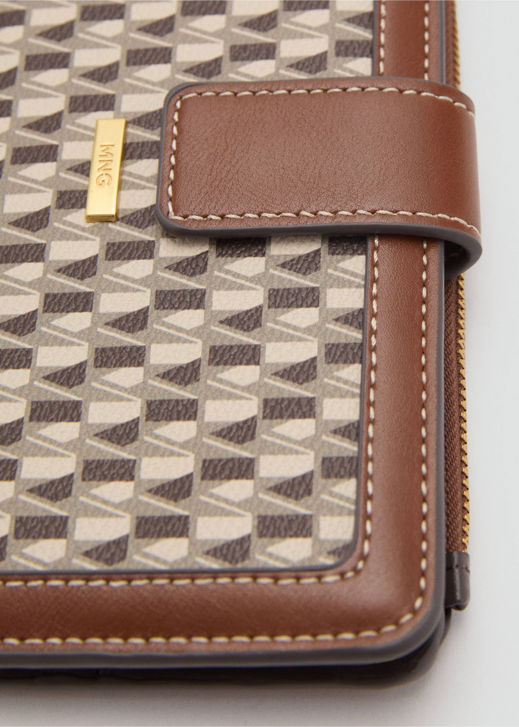 Brieftasche mit Logo-Print - Detail des Artikels 2, Mittelbraun. Ref: 87084094-00.