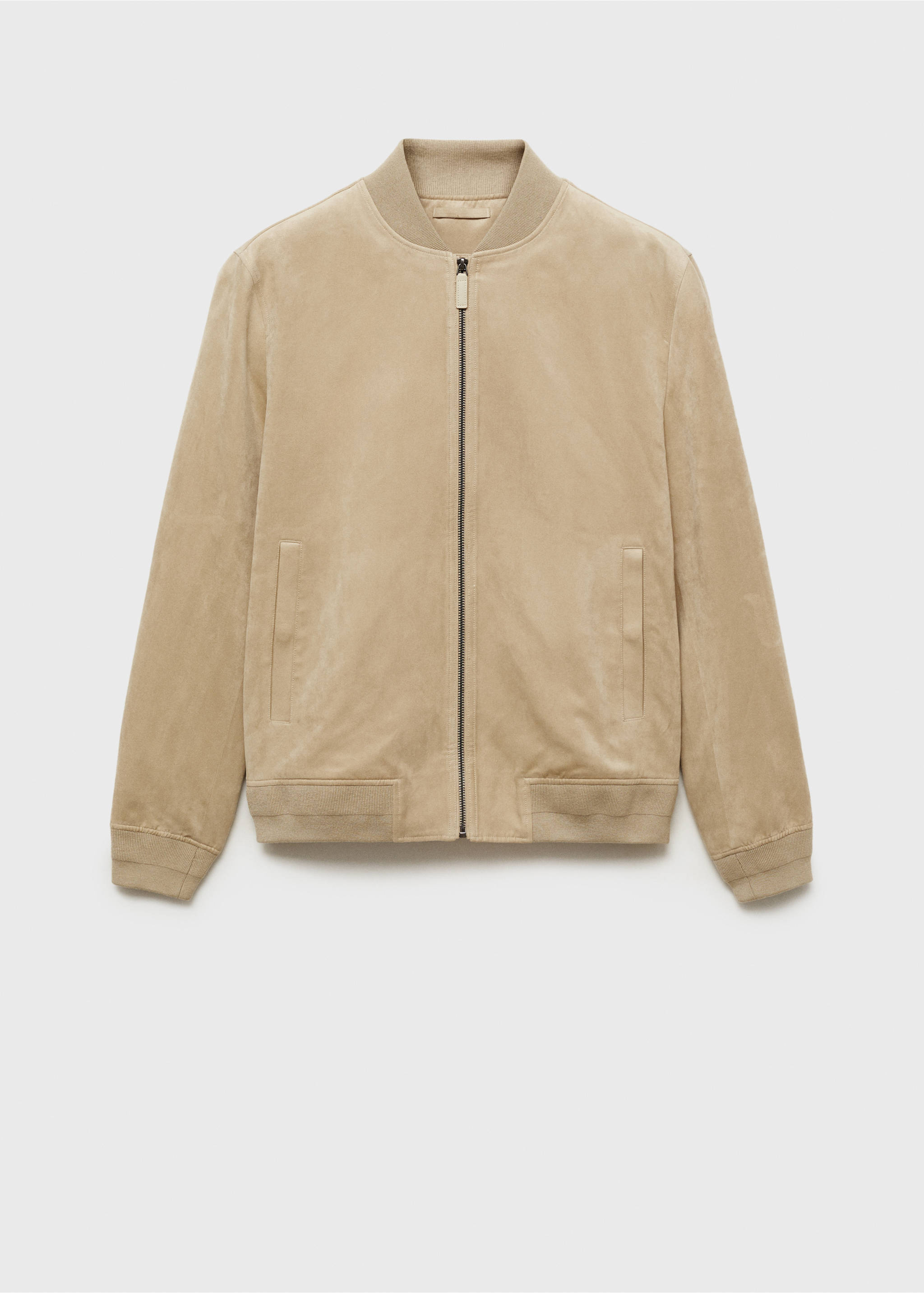 Suede-effect bomber jacket - Article without model, Ecru. Ref: 87084386-00.