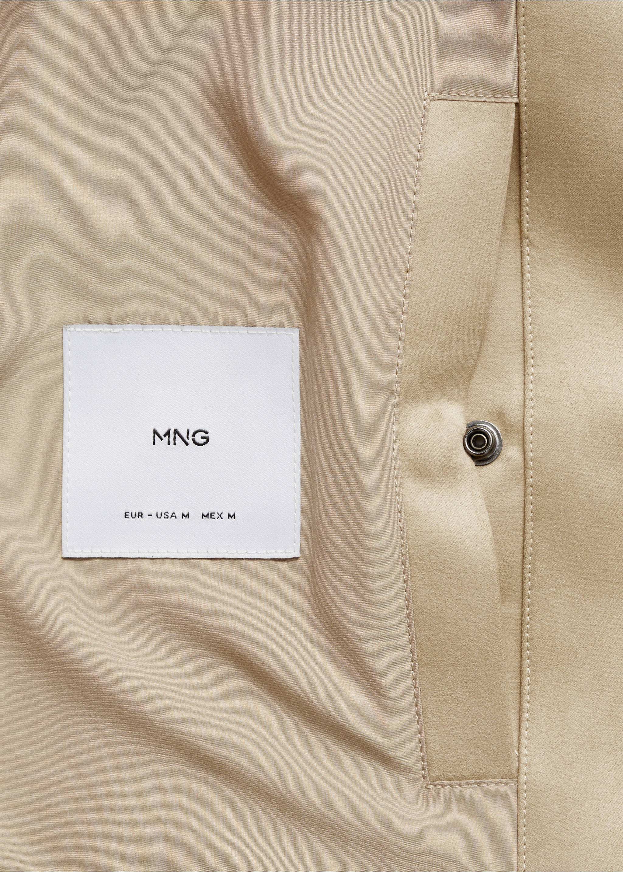 Suede-effect bomber jacket - Details of the article 0, Ecru. Ref: 87084386-00.