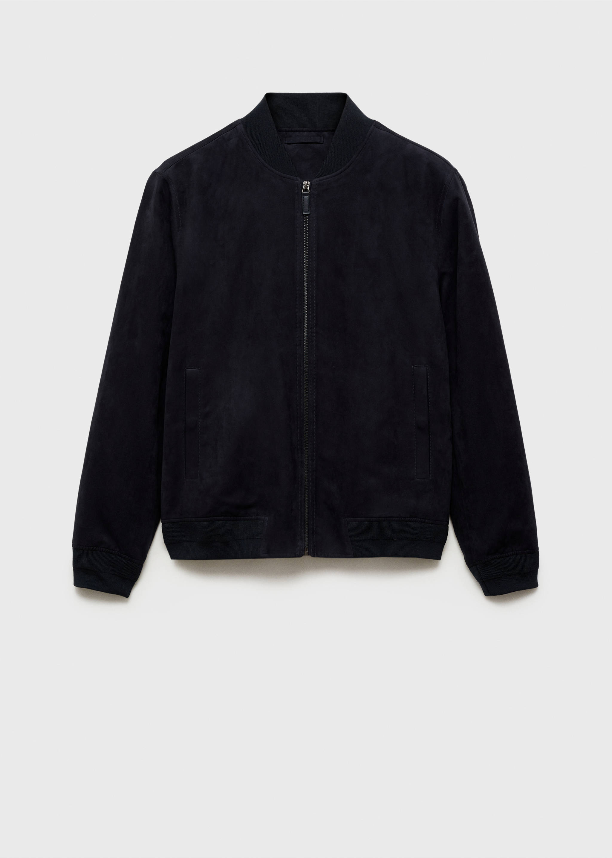 Suede-effect bomber jacket - Article without model, Night Blue. Ref: 87084386-00.