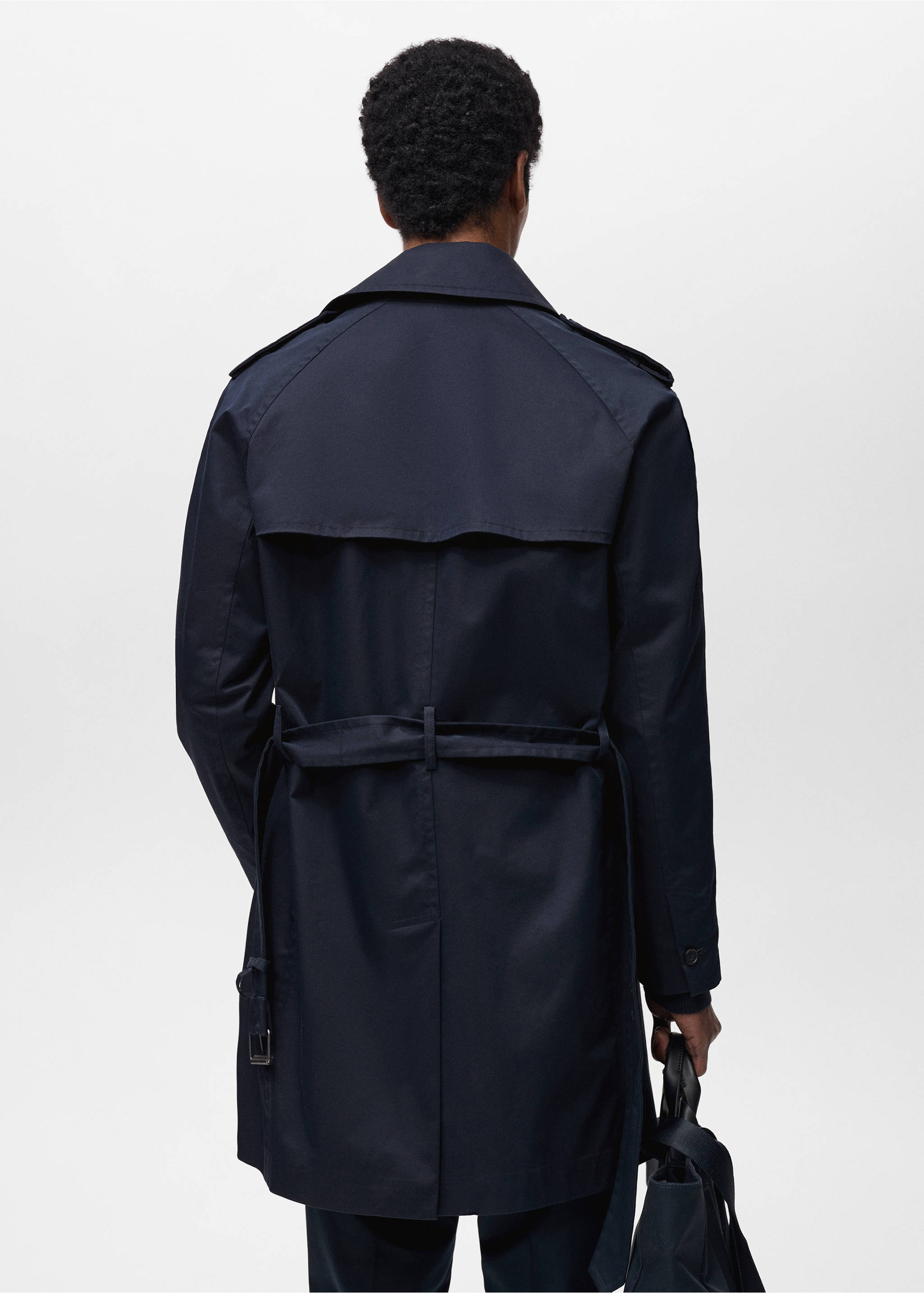 Gabardina cinturón water repellent - Reverso del artículo, Azul noche. Ref: 87084387-00.