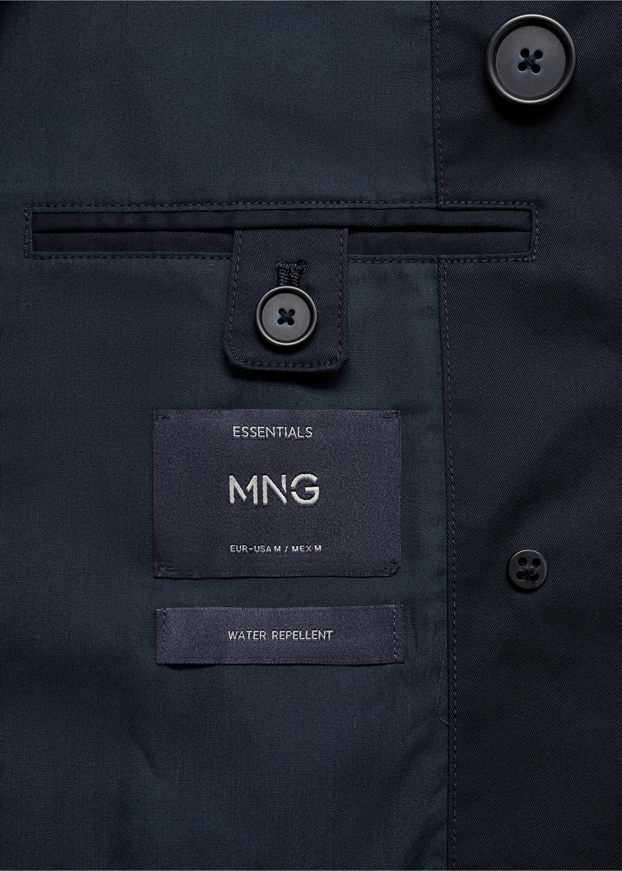 Gabardina cinturón water repellent - Detalle del artículo 0, Azul noche. Ref: 87084387-00.