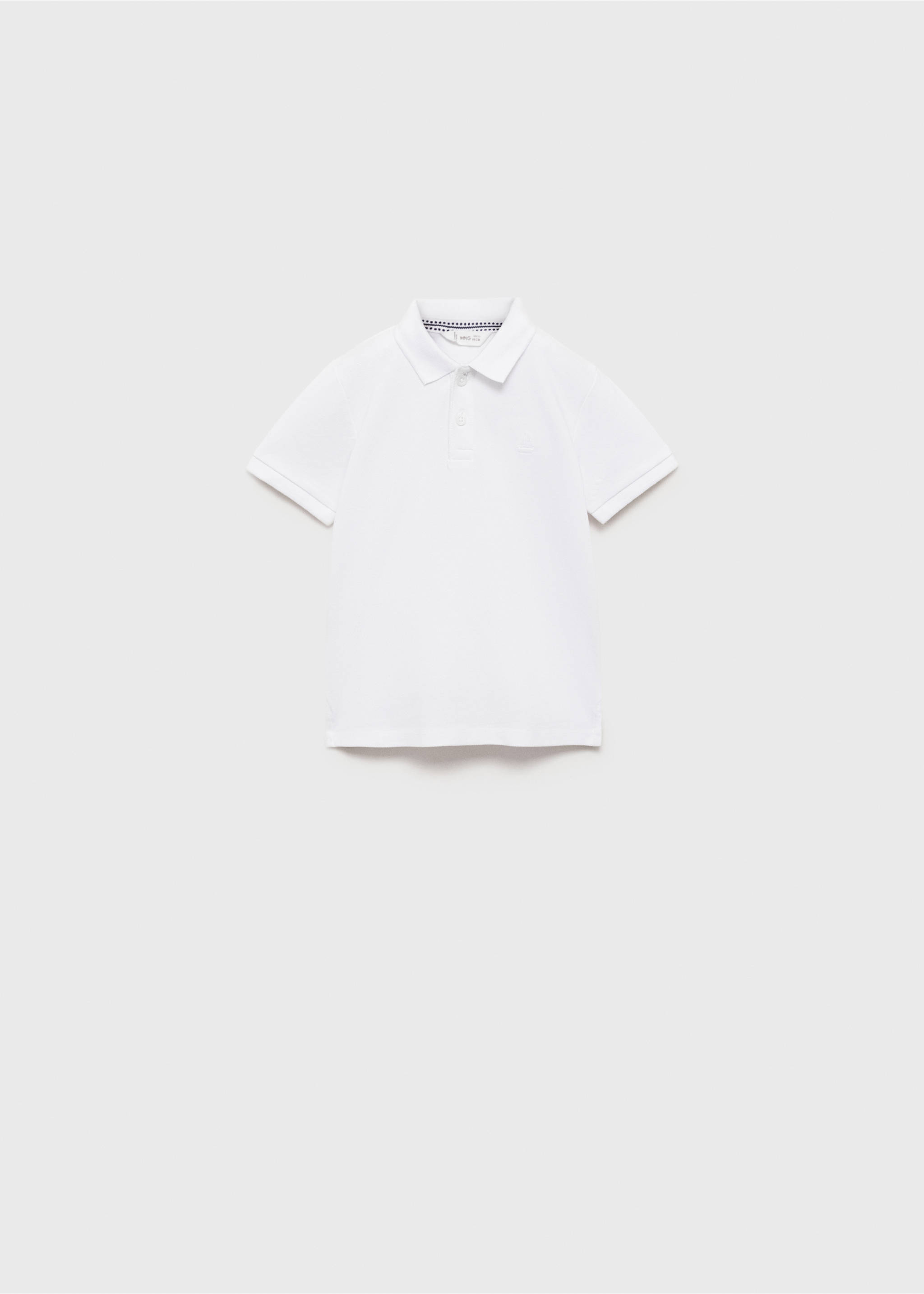 Short-sleeve knitted polo shirt - Article without model, Off White. Ref: 87084390-00.