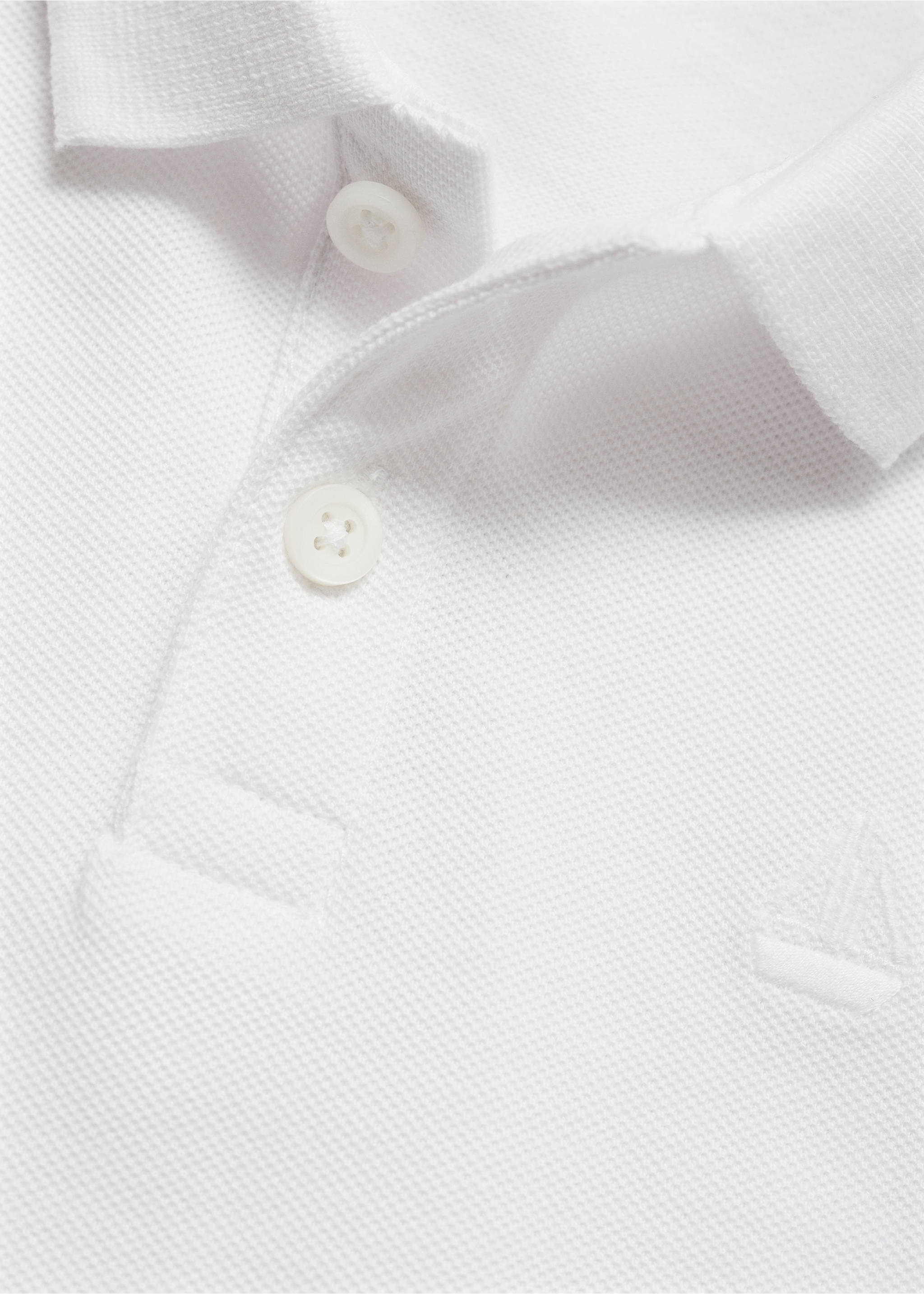 Short-sleeve knitted polo shirt - Details of the article 8, Off White. Ref: 87084390-00.