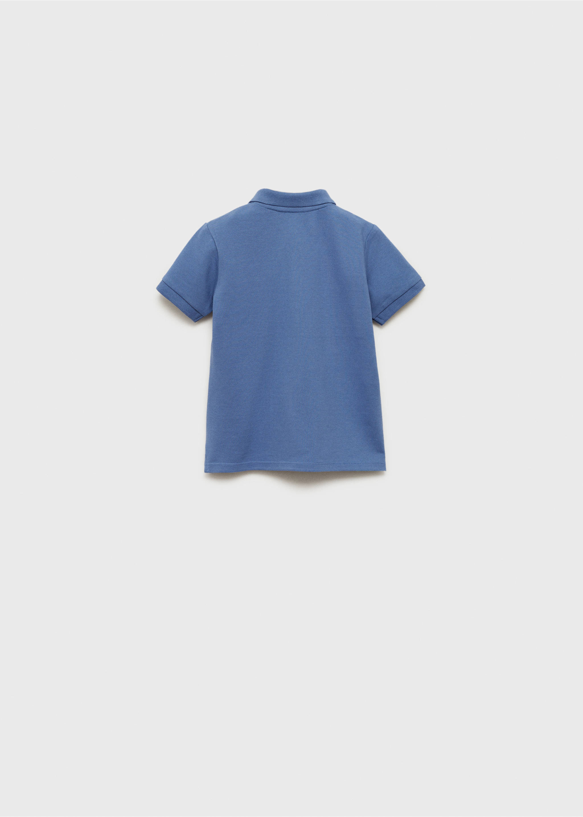 Short-sleeve knitted polo shirt - Reverse of the article, Blue. Ref: 87084390-00.