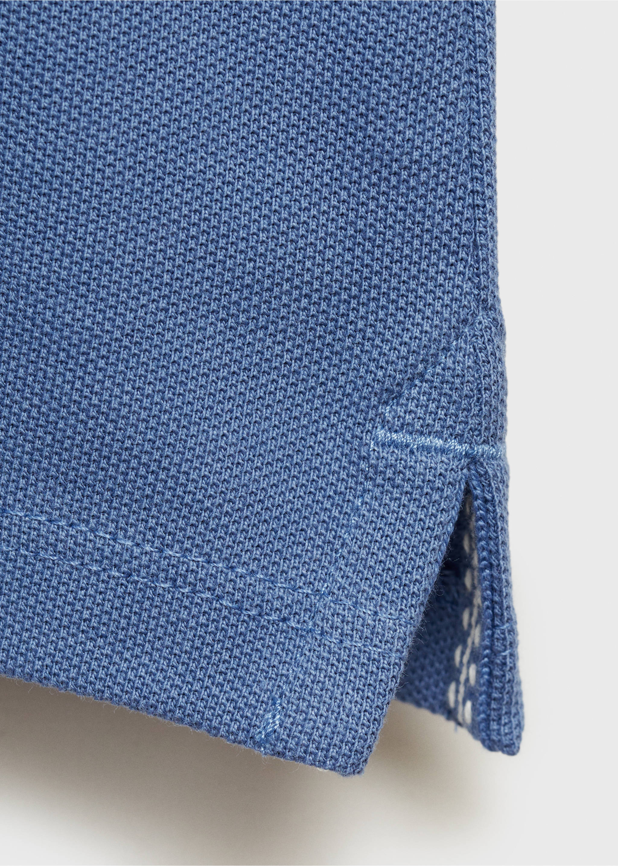 Short-sleeve knitted polo shirt - Details of the article 0, Blue. Ref: 87084390-00.