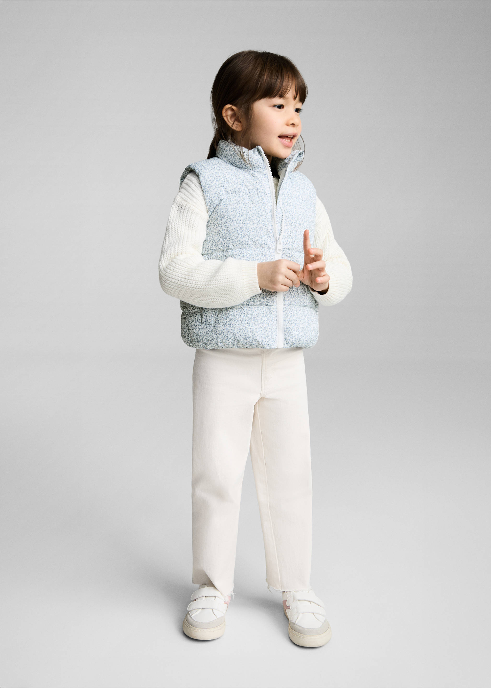 Printed quilted gilet - General plane, White. Ref: 87084391-00.