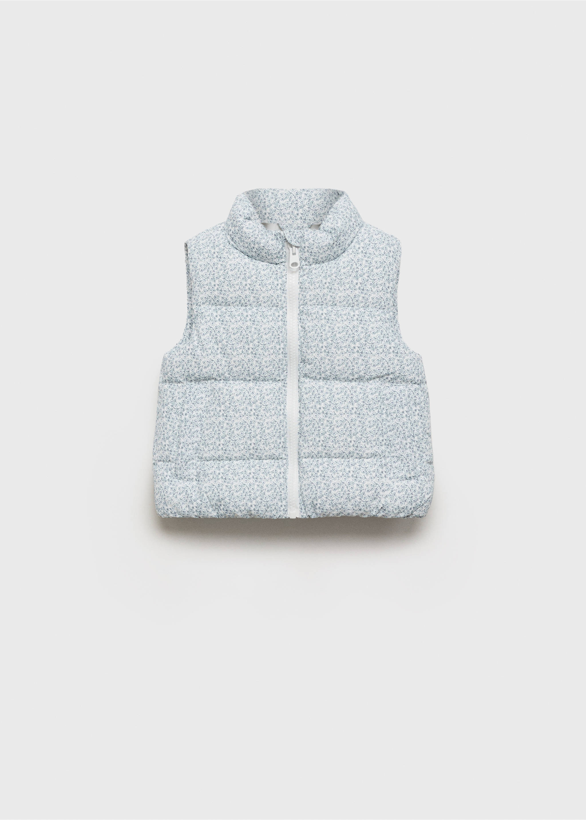 Printed quilted gilet - Article without model, White. Ref: 87084391-00.