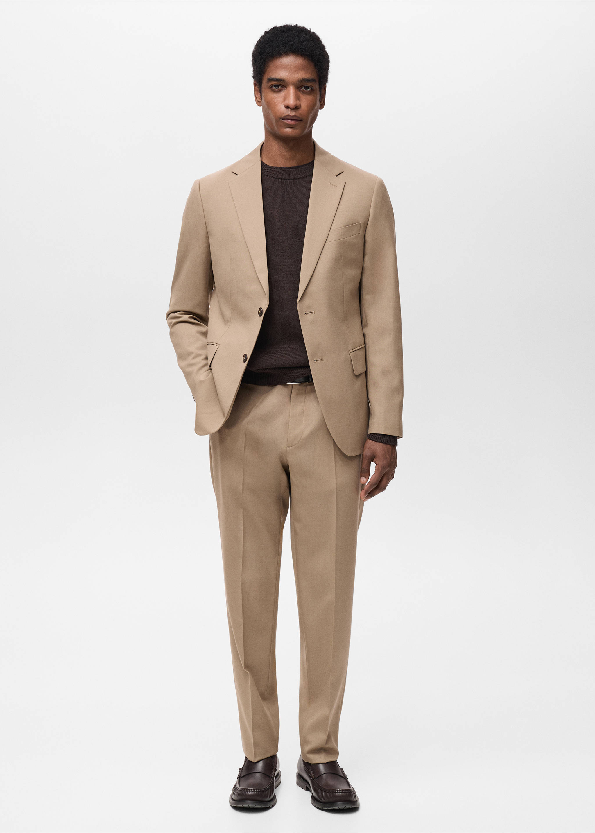 Sakko Turín aus 100 % Schurwolle - Allgemeine Ansicht, Beige. Ref: 87084396-00.