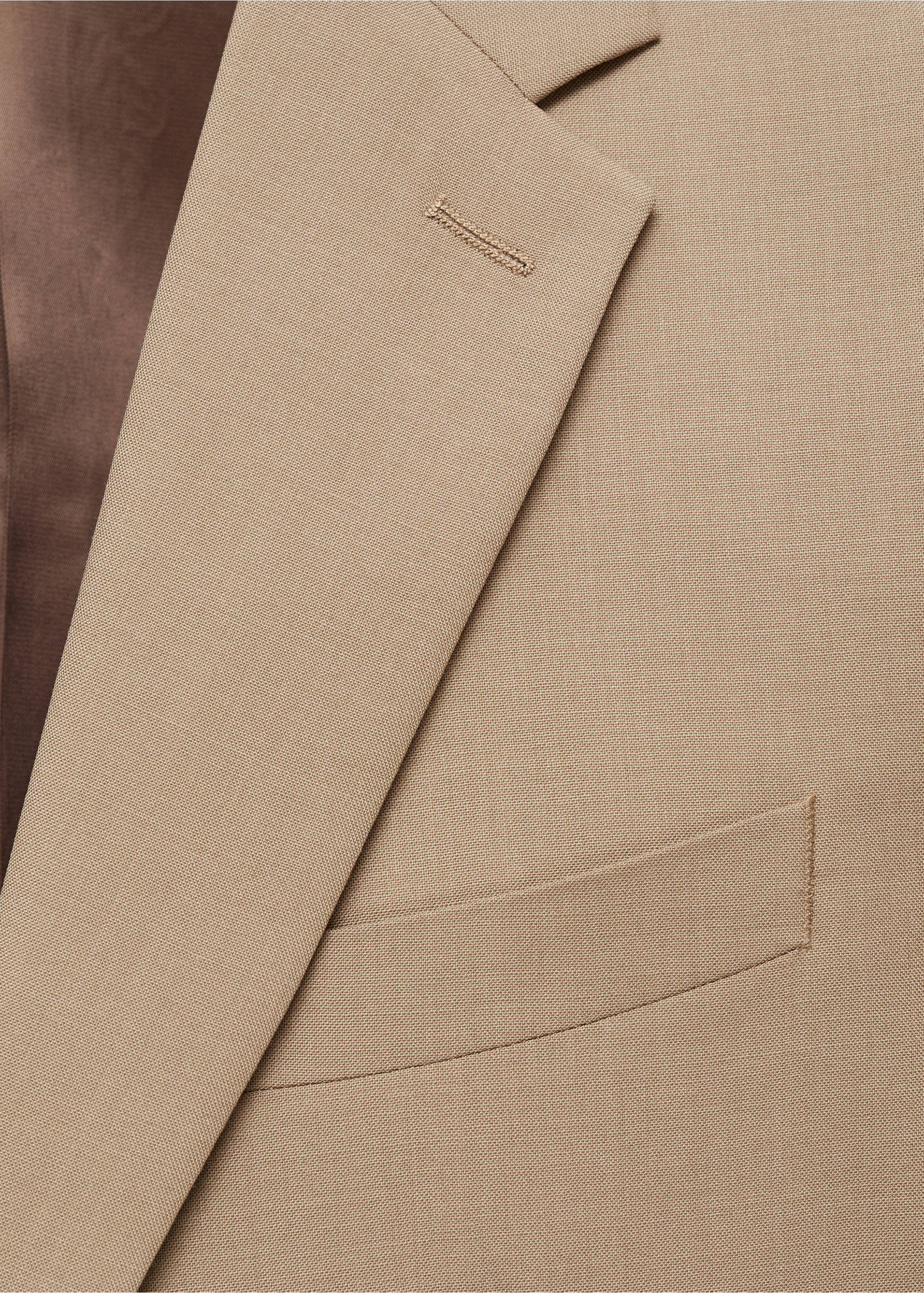 Sakko Turín aus 100 % Schurwolle - Detail des Artikels 8, Beige. Ref: 87084396-00.