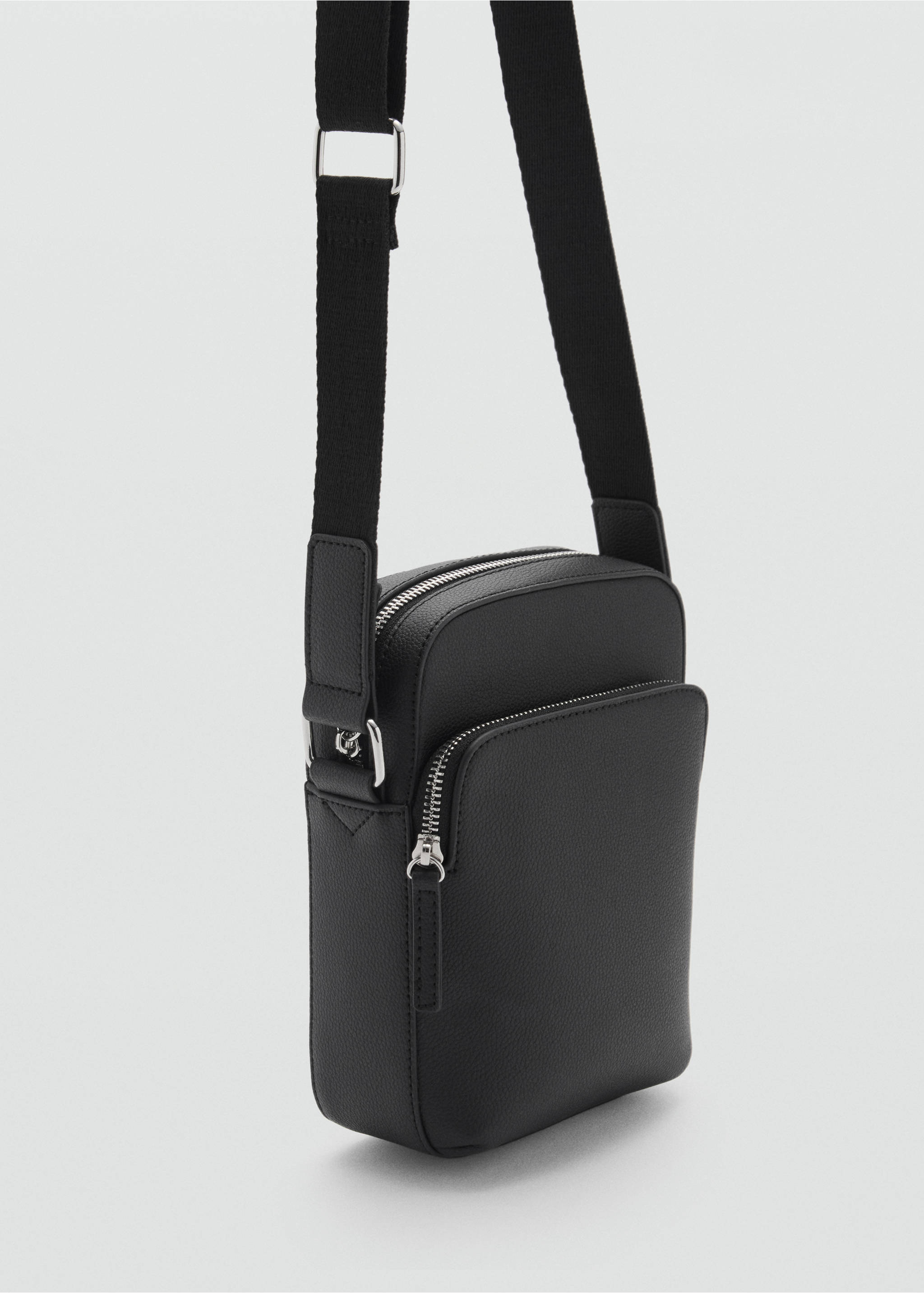 Patent faux-leather shoulder bag - Medium plane, Black. Ref: 87084397-00.