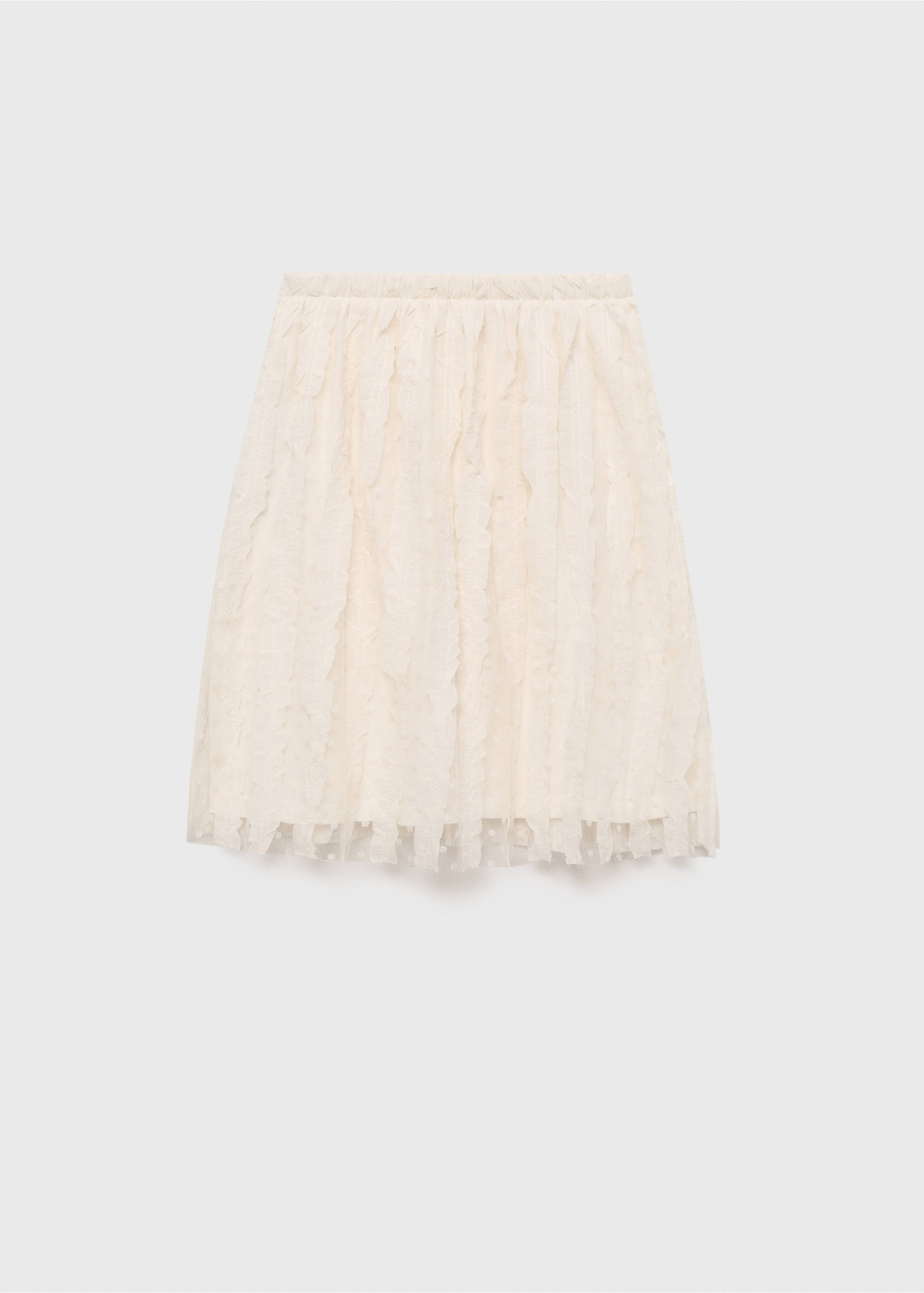 Contrast panels tulle skirt - Article without model, Ecru. Ref: 87084401-00.