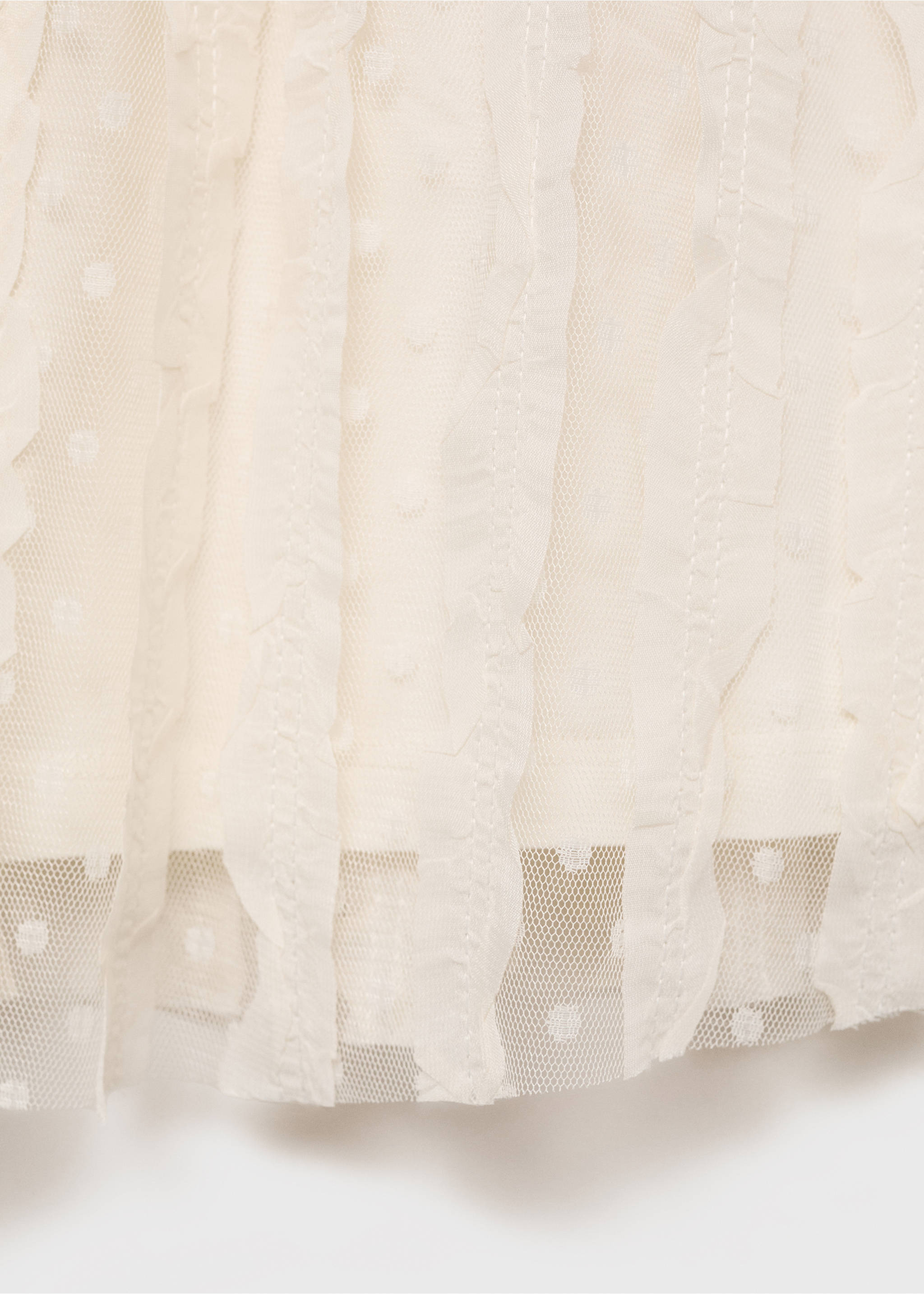 Contrast panels tulle skirt - Details of the article 0, Ecru. Ref: 87084401-00.